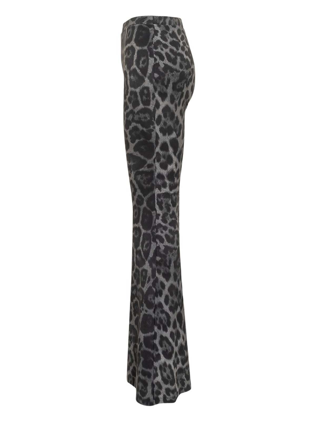 Stella Mccartney Flared High-waisted Leggings Leopard Print In Gray