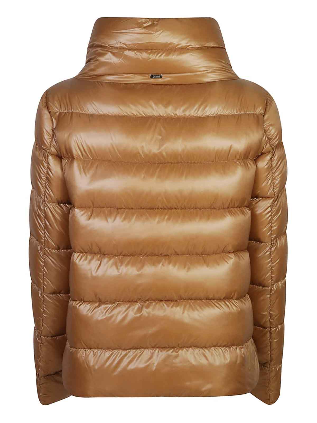 Herno Amelia Short Down Jacket In Brown