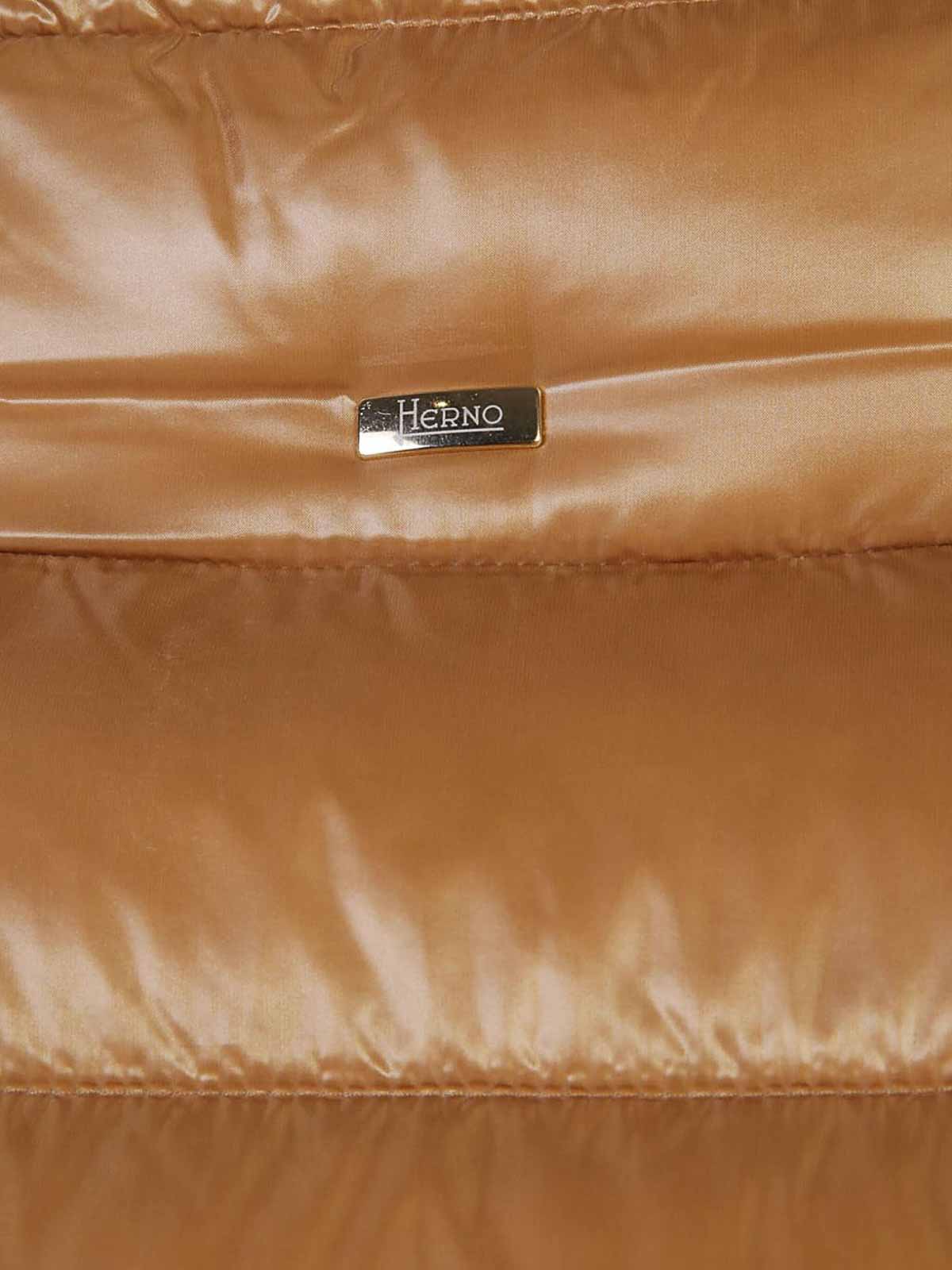 Herno Amelia Short Down Jacket In Brown