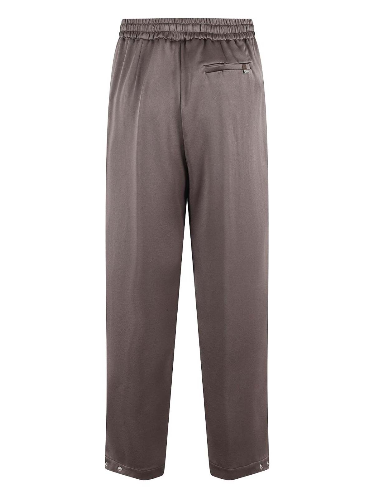 Herno Pleated Trousers With Drawstring In Brown