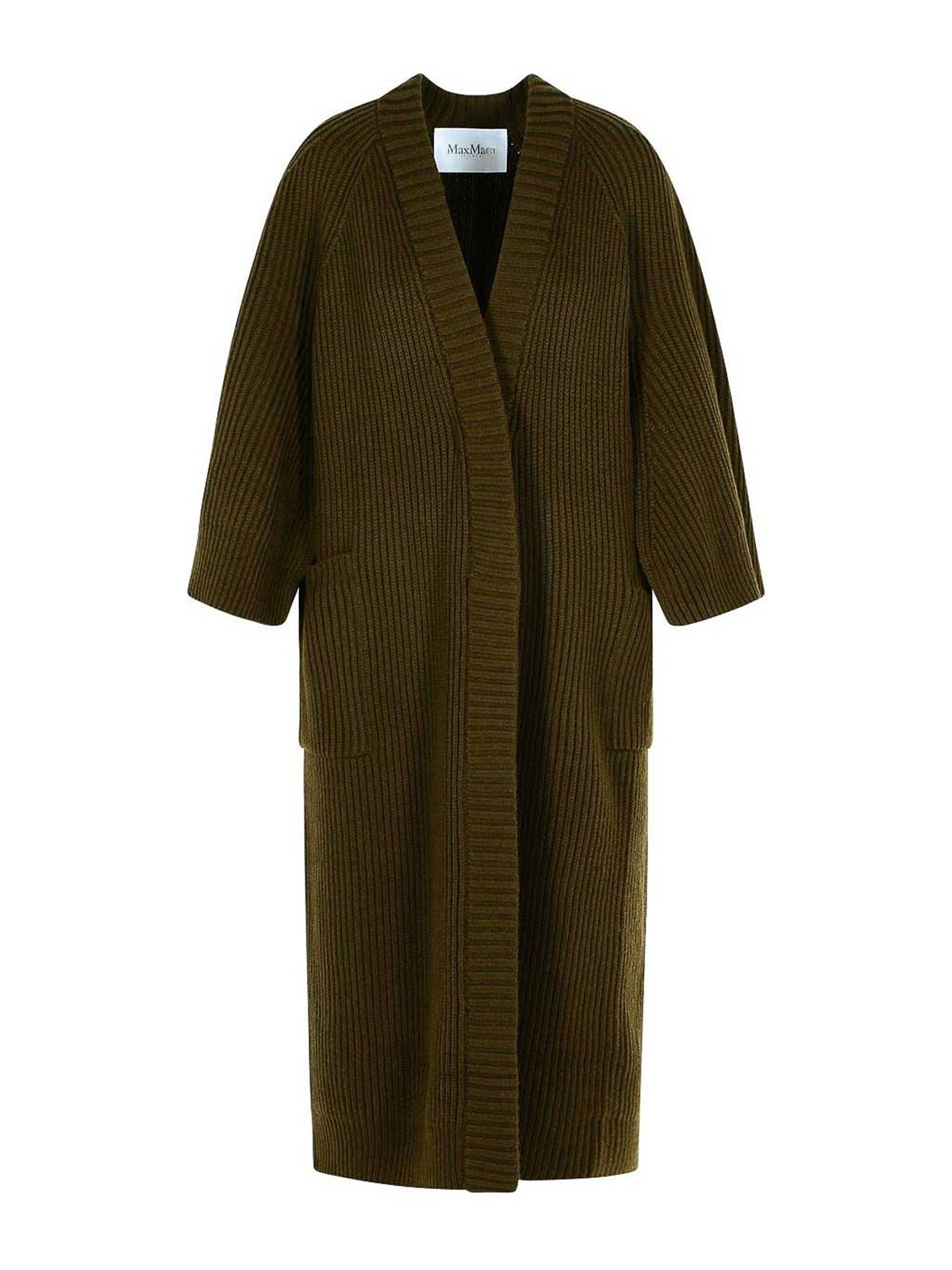 Max Mara Atollo Wool And Cashmere Cardigan In Green