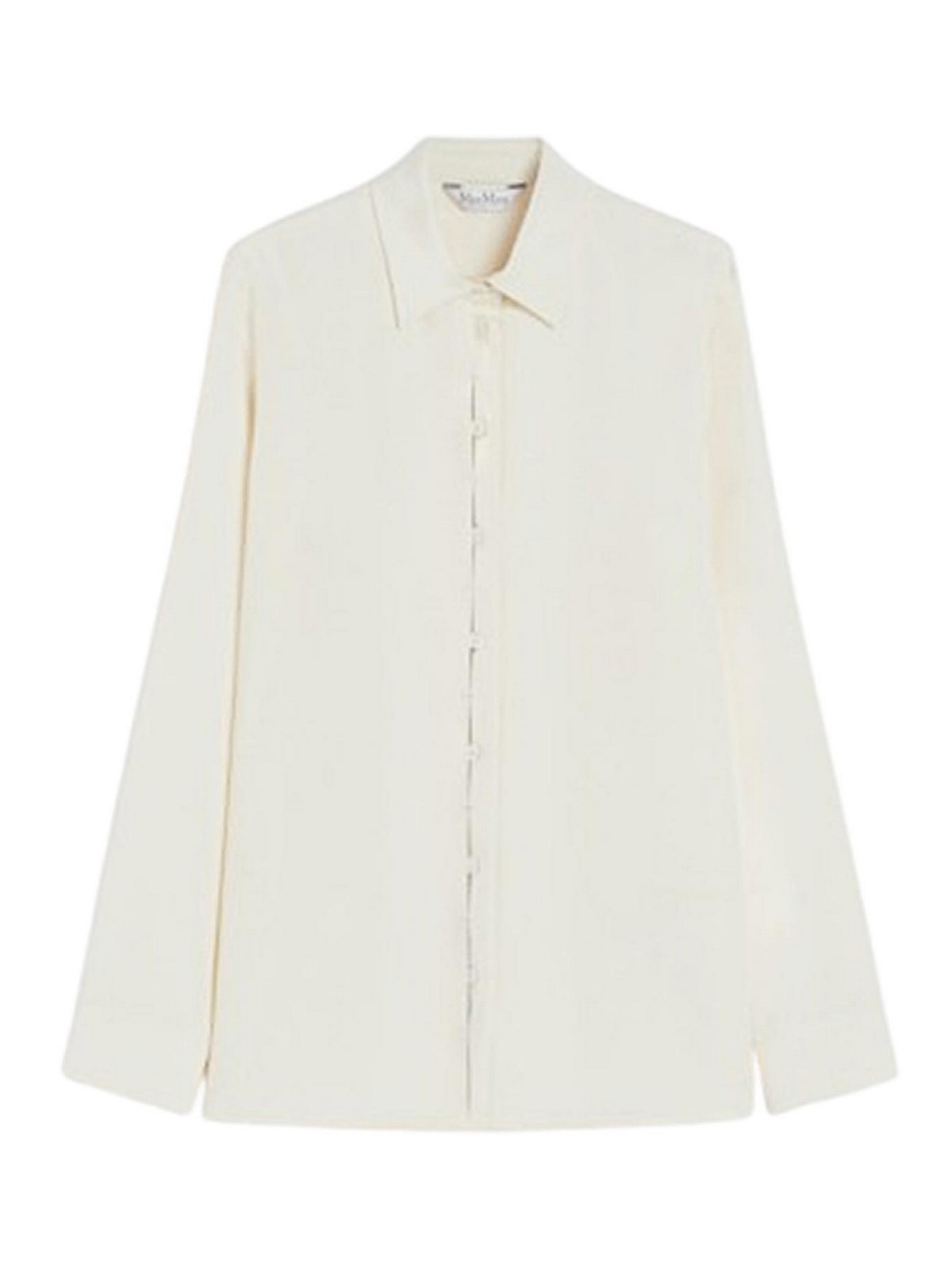 Max Mara Stretch Silk Cady Shirt In White