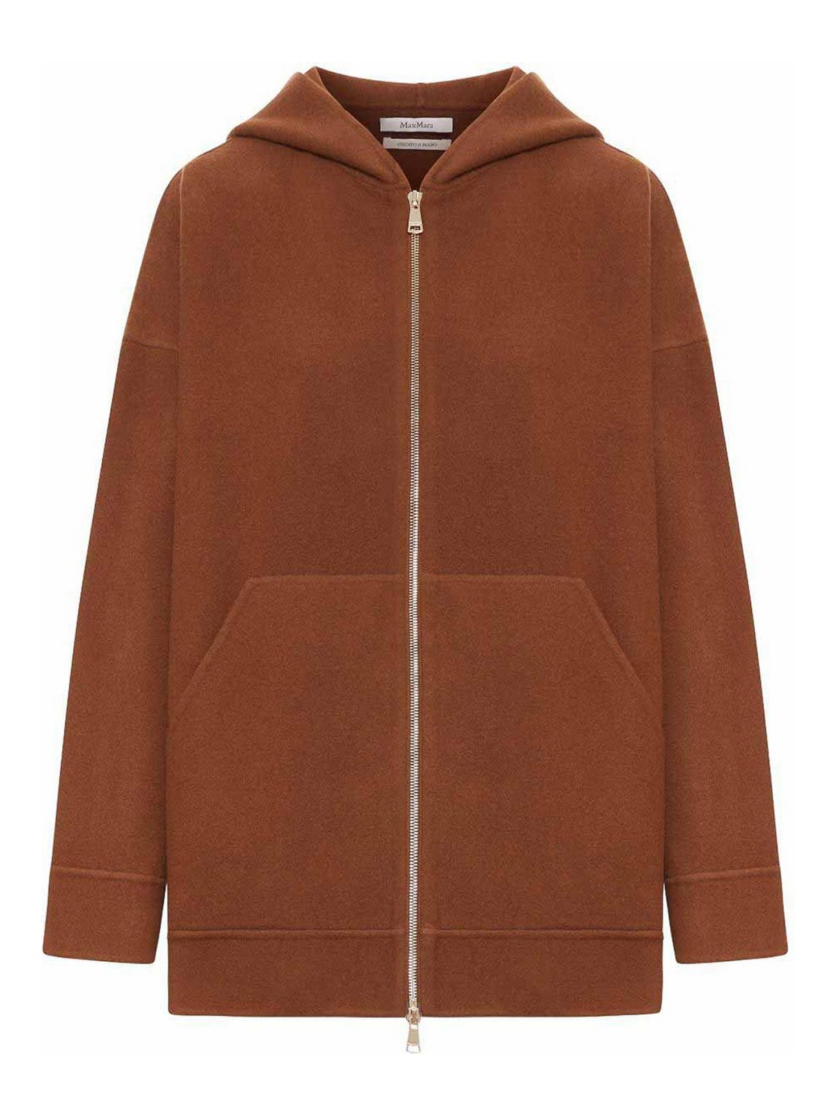 Max Mara Oversized Wool And Cashmere Sweatshirt In Brown