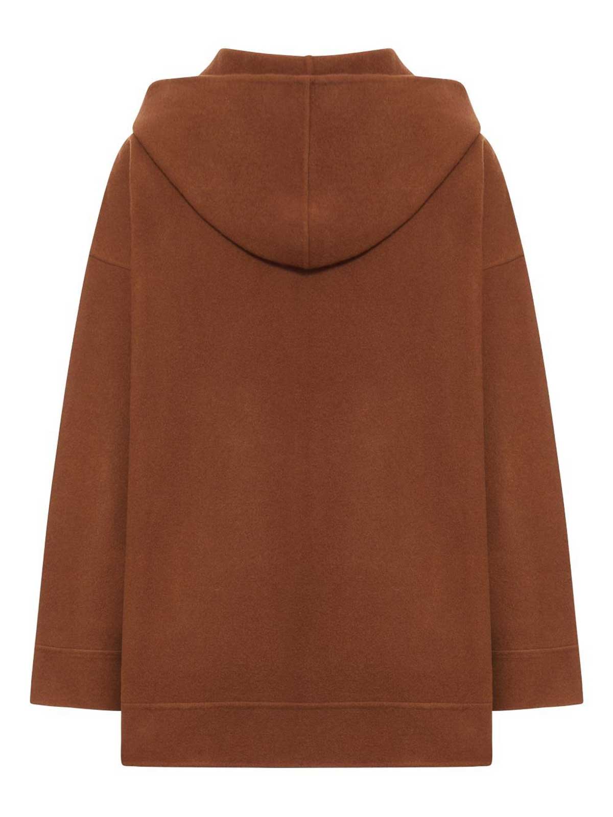 Max Mara Oversized Wool And Cashmere Sweatshirt In Brown