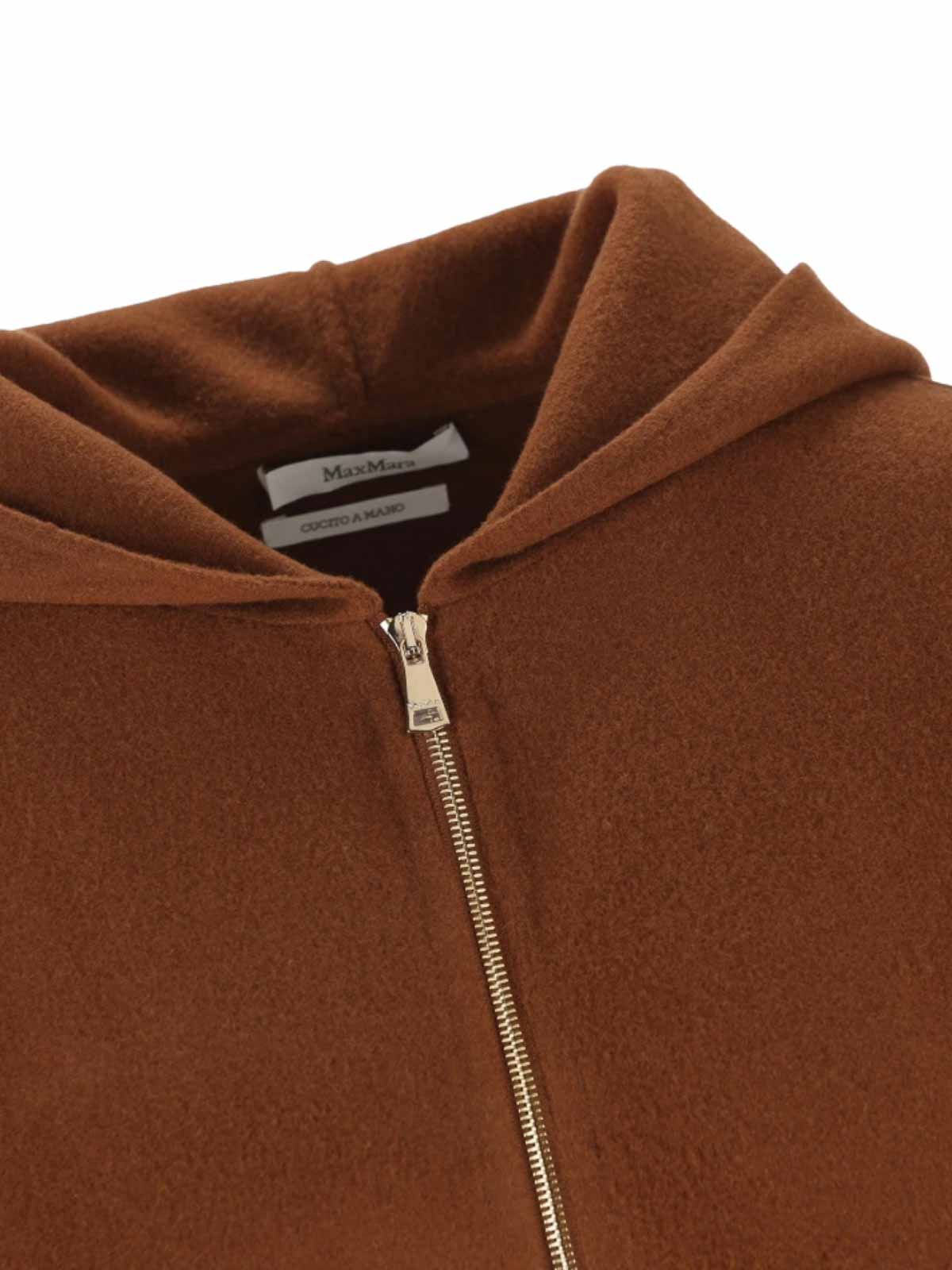 Max Mara Oversized Wool And Cashmere Sweatshirt In Brown
