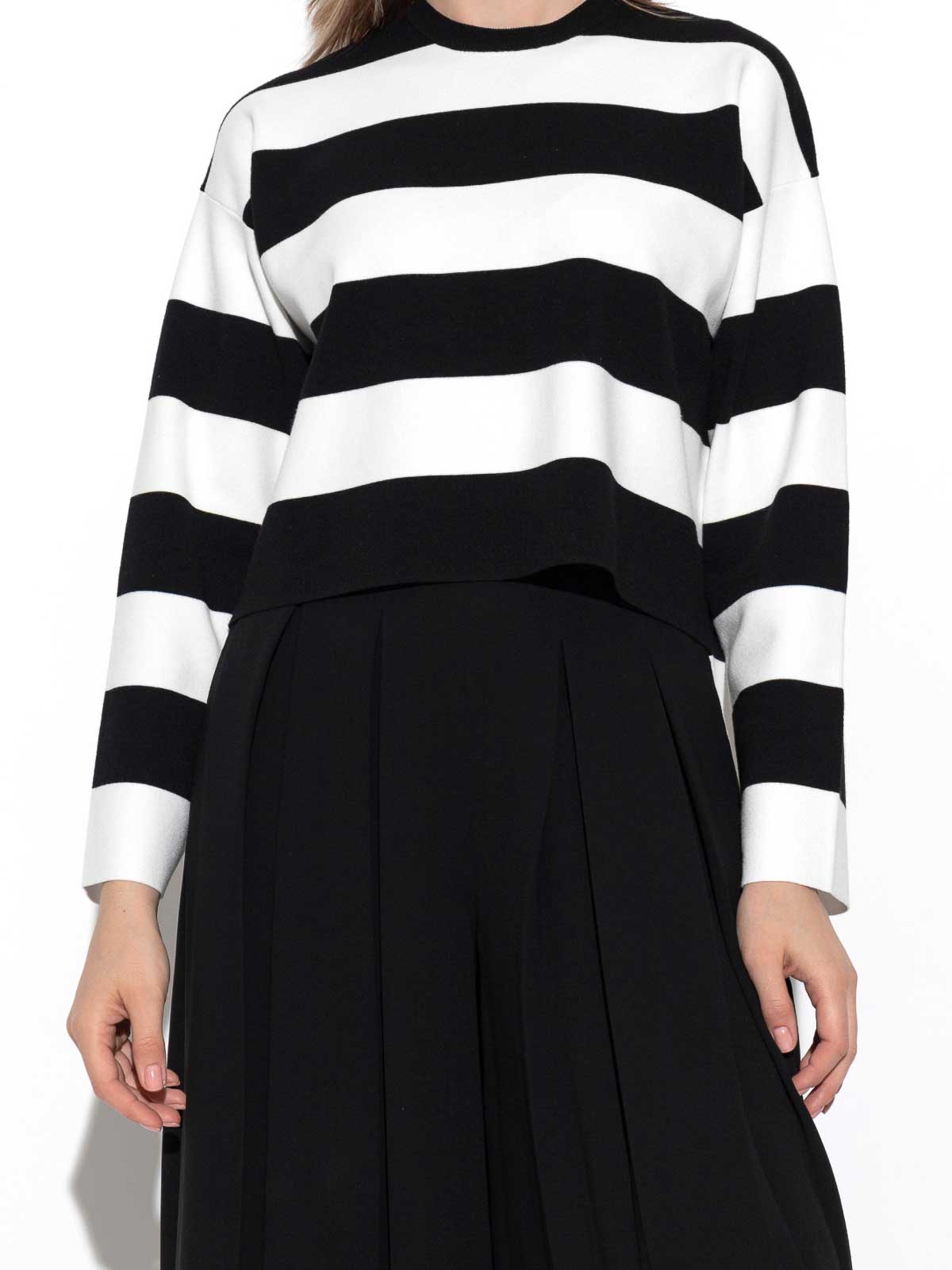 Max Mara Jesone Boxy Striped Sweater In Black