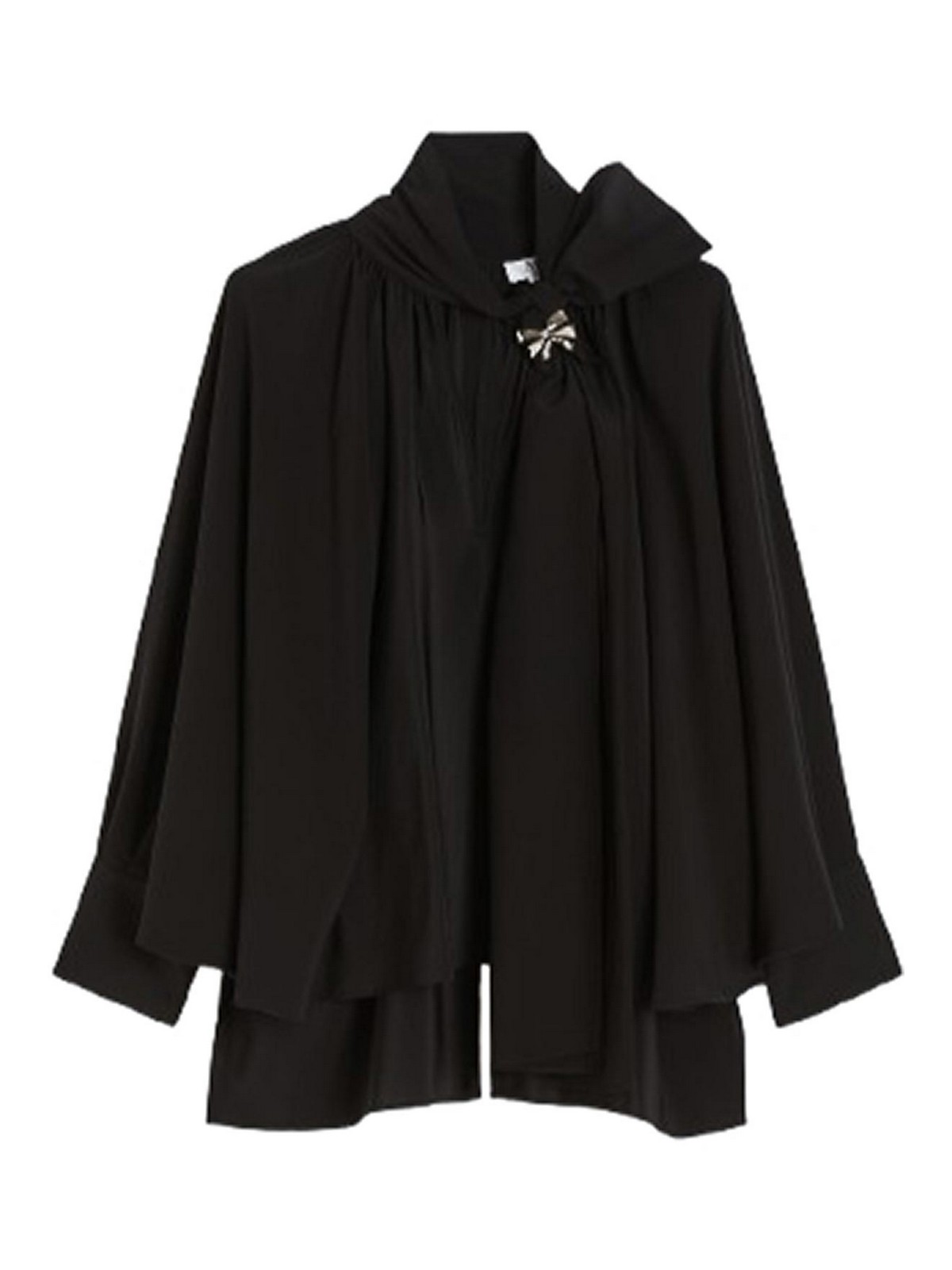 Max Mara Loose Blouse In Pure Silk Leonida In Black