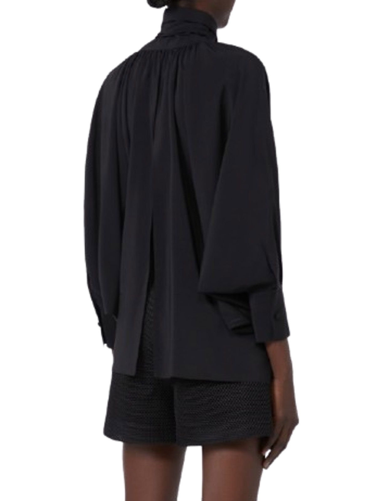 Max Mara Loose Blouse In Pure Silk Leonida In Black
