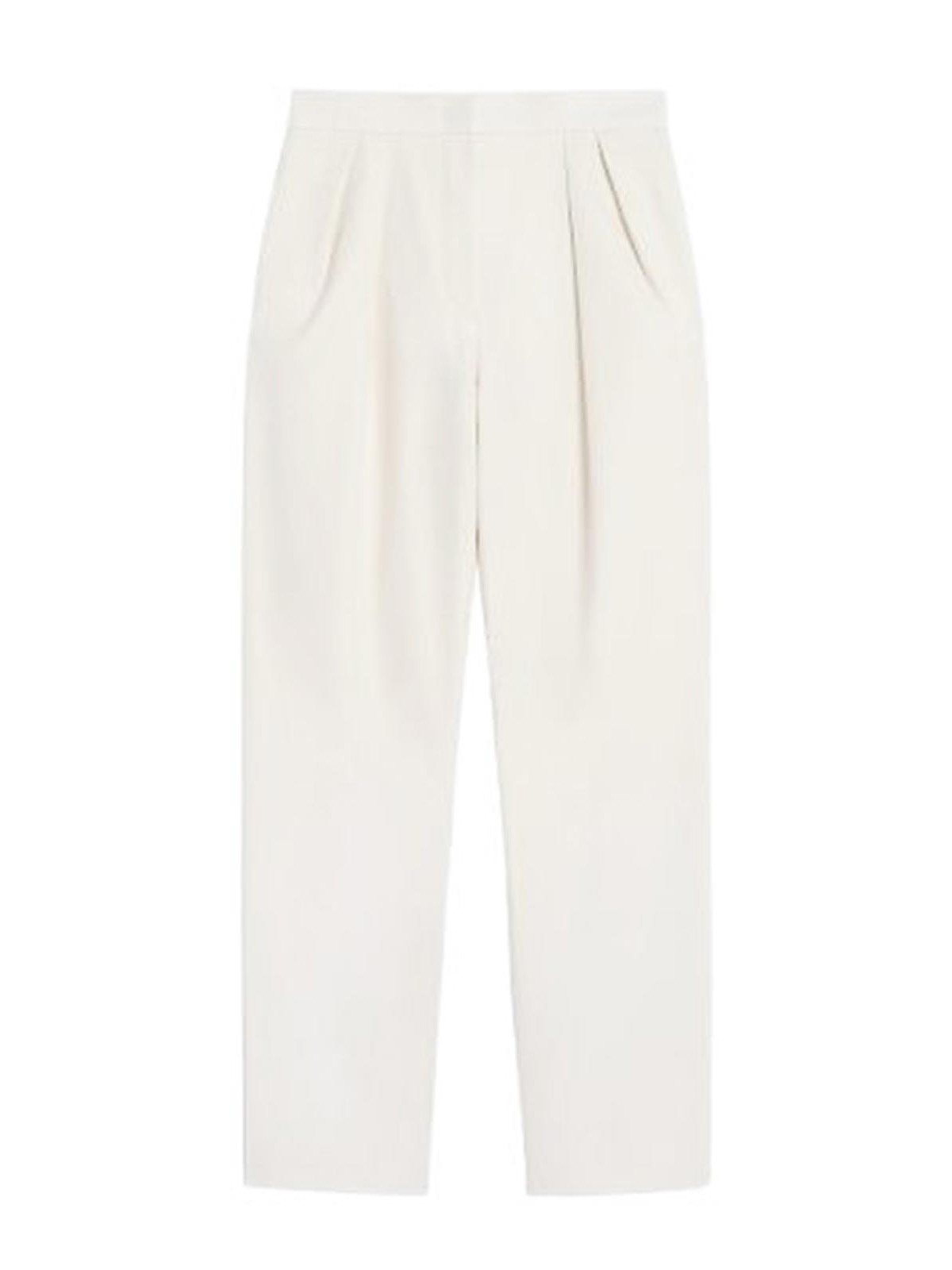 Max Mara Cotton Carrot Trousers In White