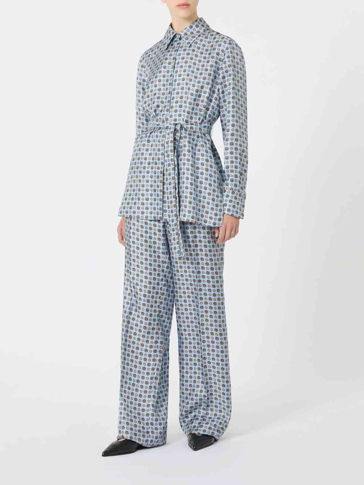 Max Mara Boccale Printed Silk Shirt By In Blue