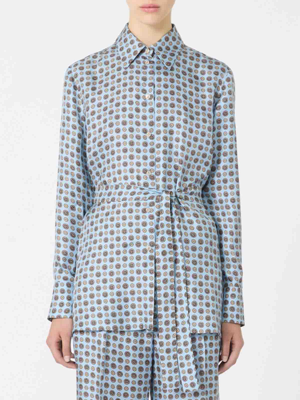 Max Mara Boccale Printed Silk Shirt By In Blue