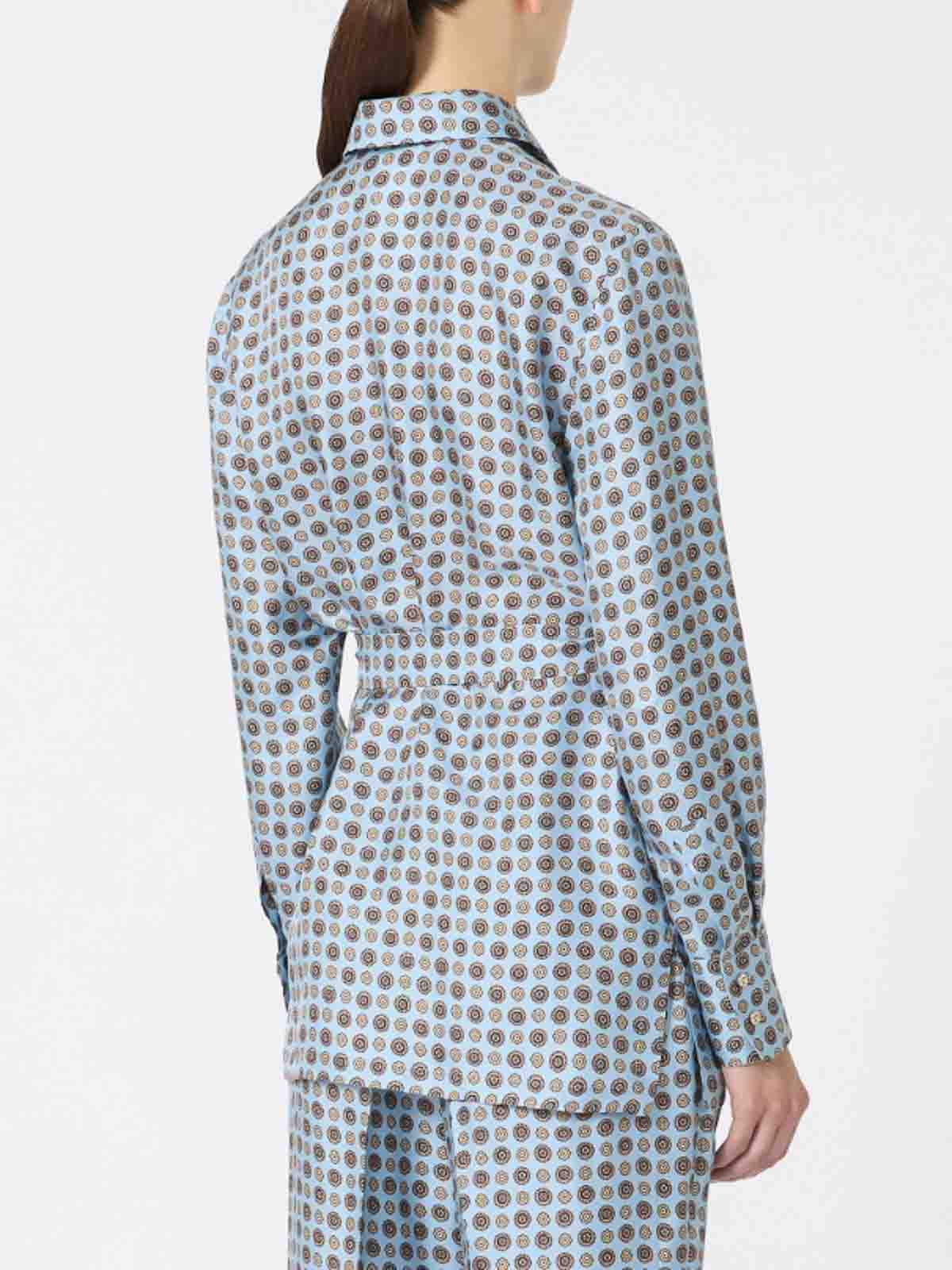 Max Mara Boccale Printed Silk Shirt By In Blue