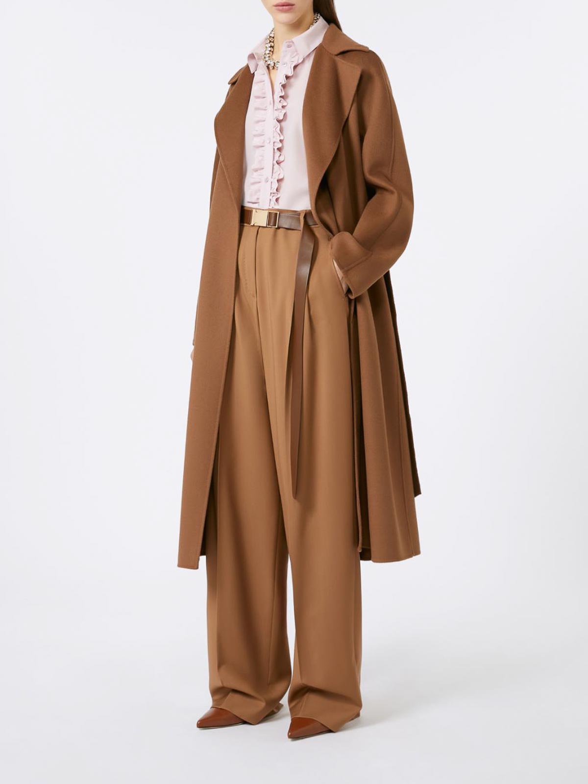 Max Mara Cles Wool Cashmere And Silk Coat By In Brown