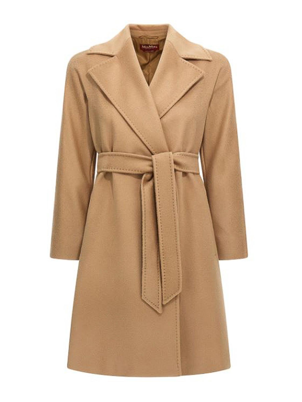Max Mara Midi Dressing Gown Coat In Brown