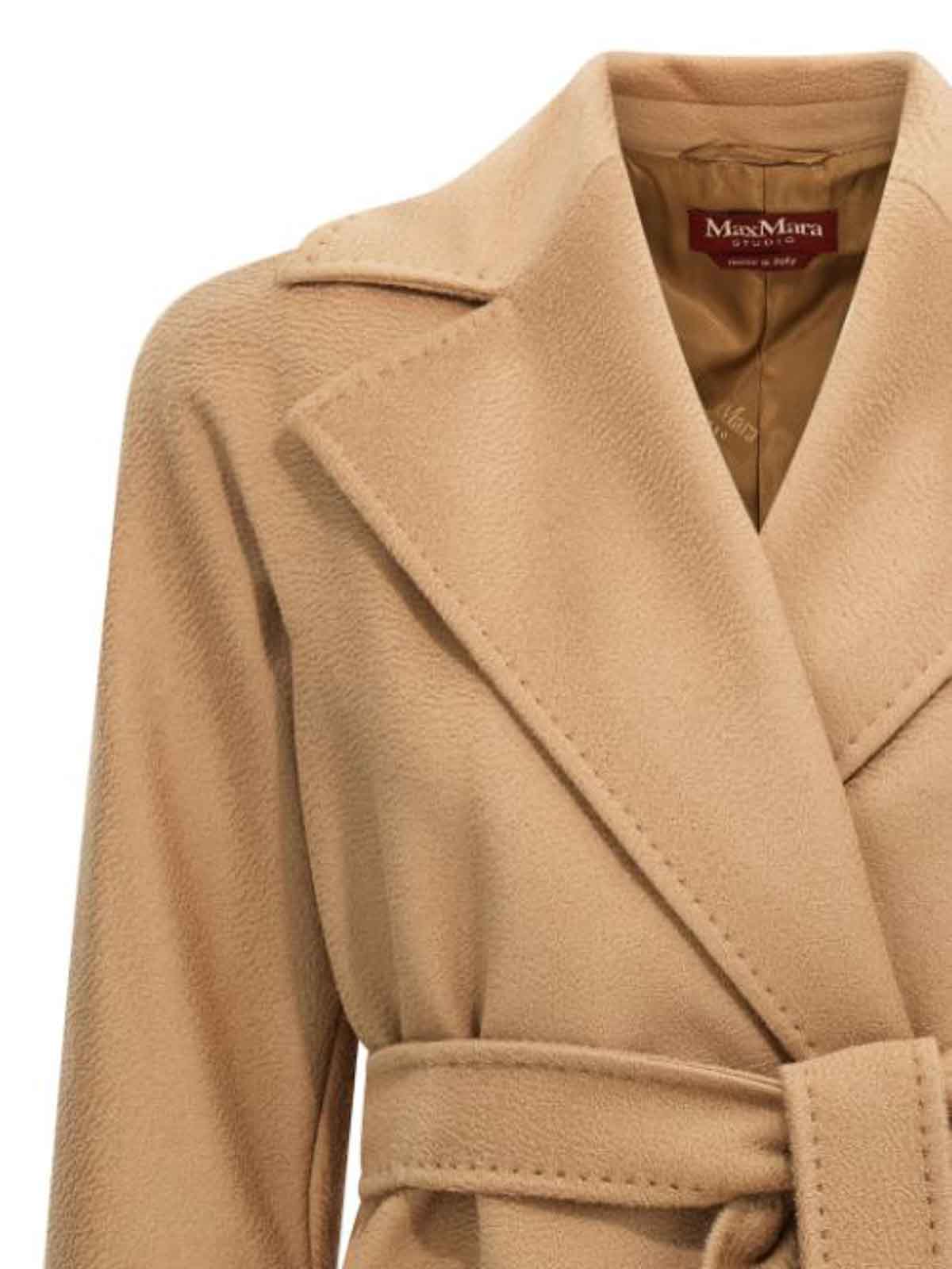 Max Mara Midi Dressing Gown Coat In Brown