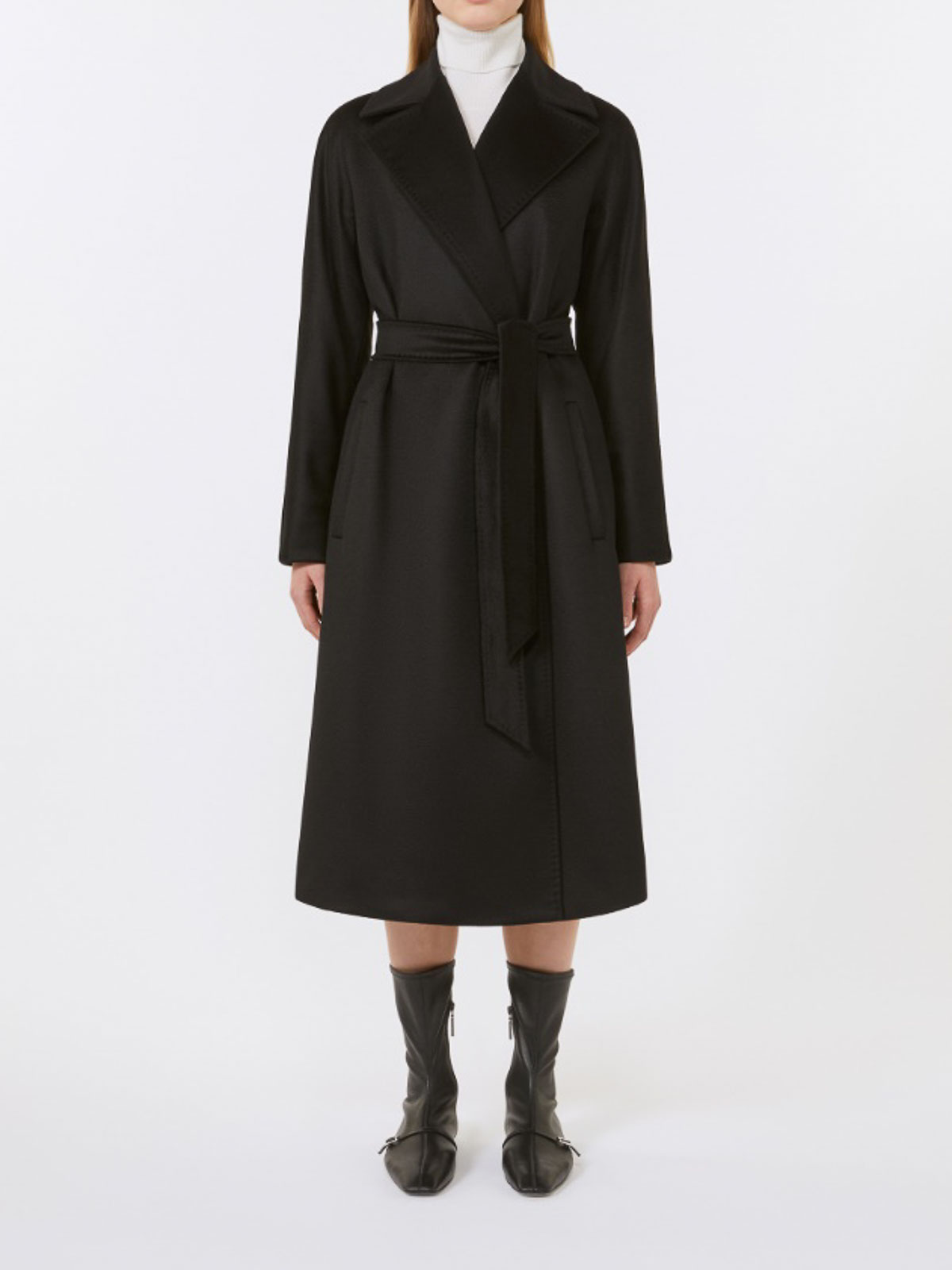 Max Mara Euclide Cashmere Dressing Gown Coat In Black