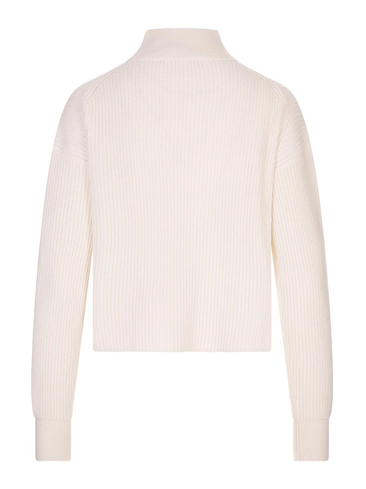Max Mara Fufy Ribbed Wool And Cashmere Sweater In White