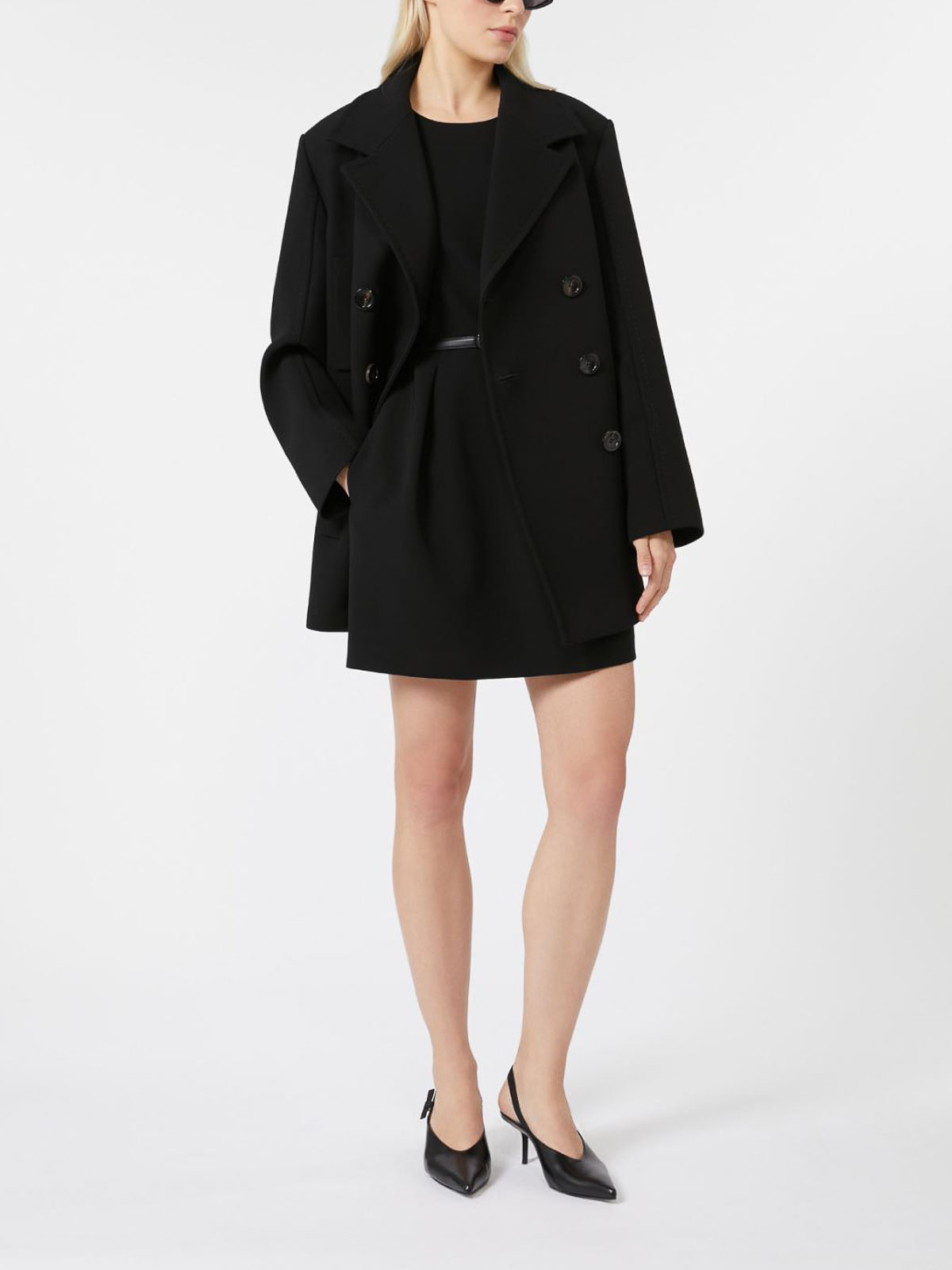 Max Mara Janzir Double-breasted Cady Jacket By In Black