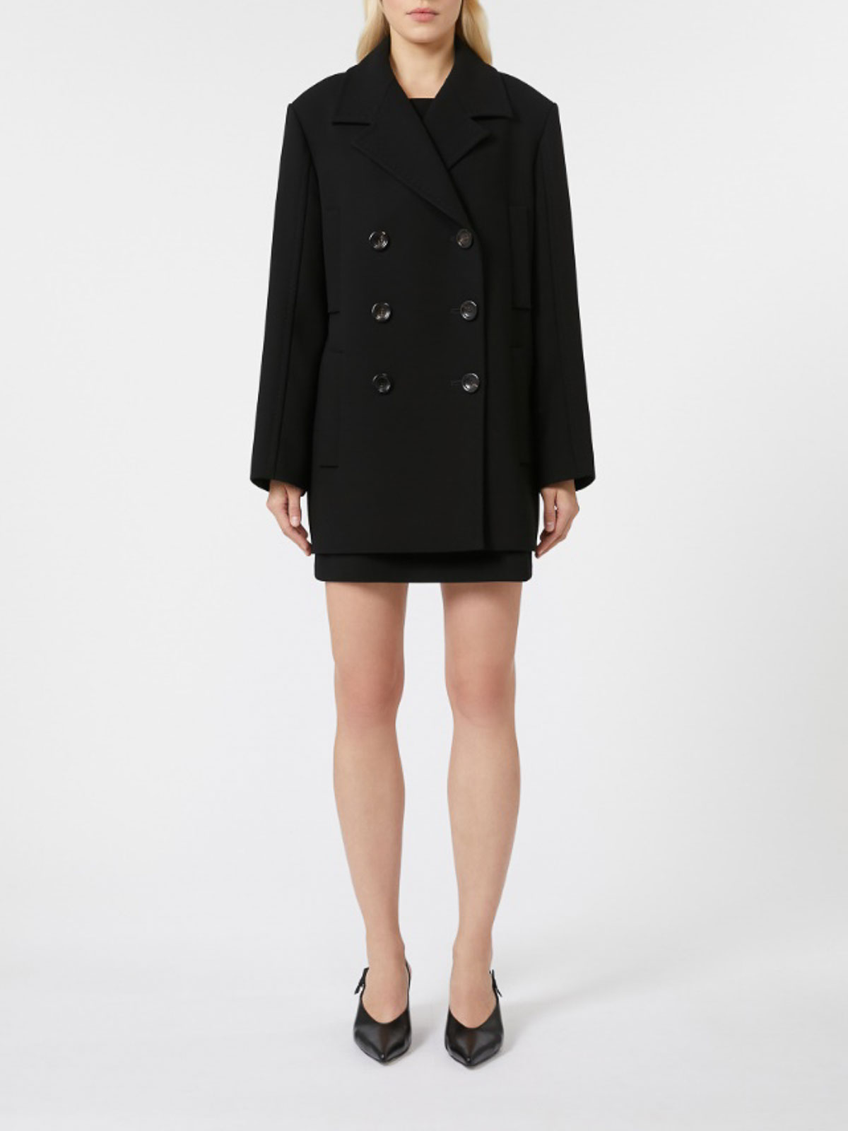 Max Mara Janzir Double-breasted Cady Jacket By In Black