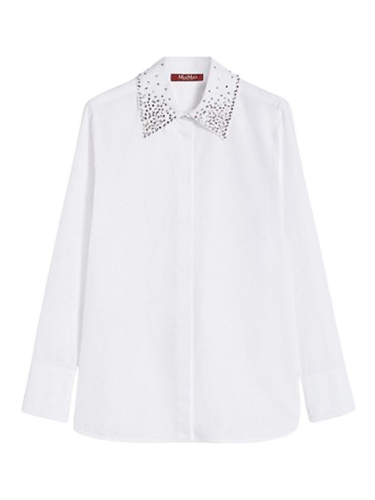 Max Mara Staffa Poplin Shirt With Crystals By In White