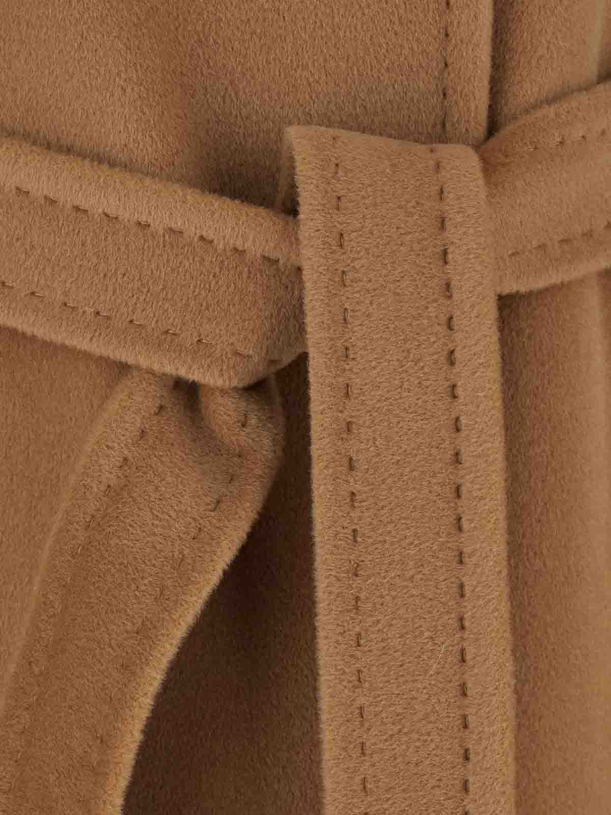Max Mara Tenzone Belted Coat In Brown