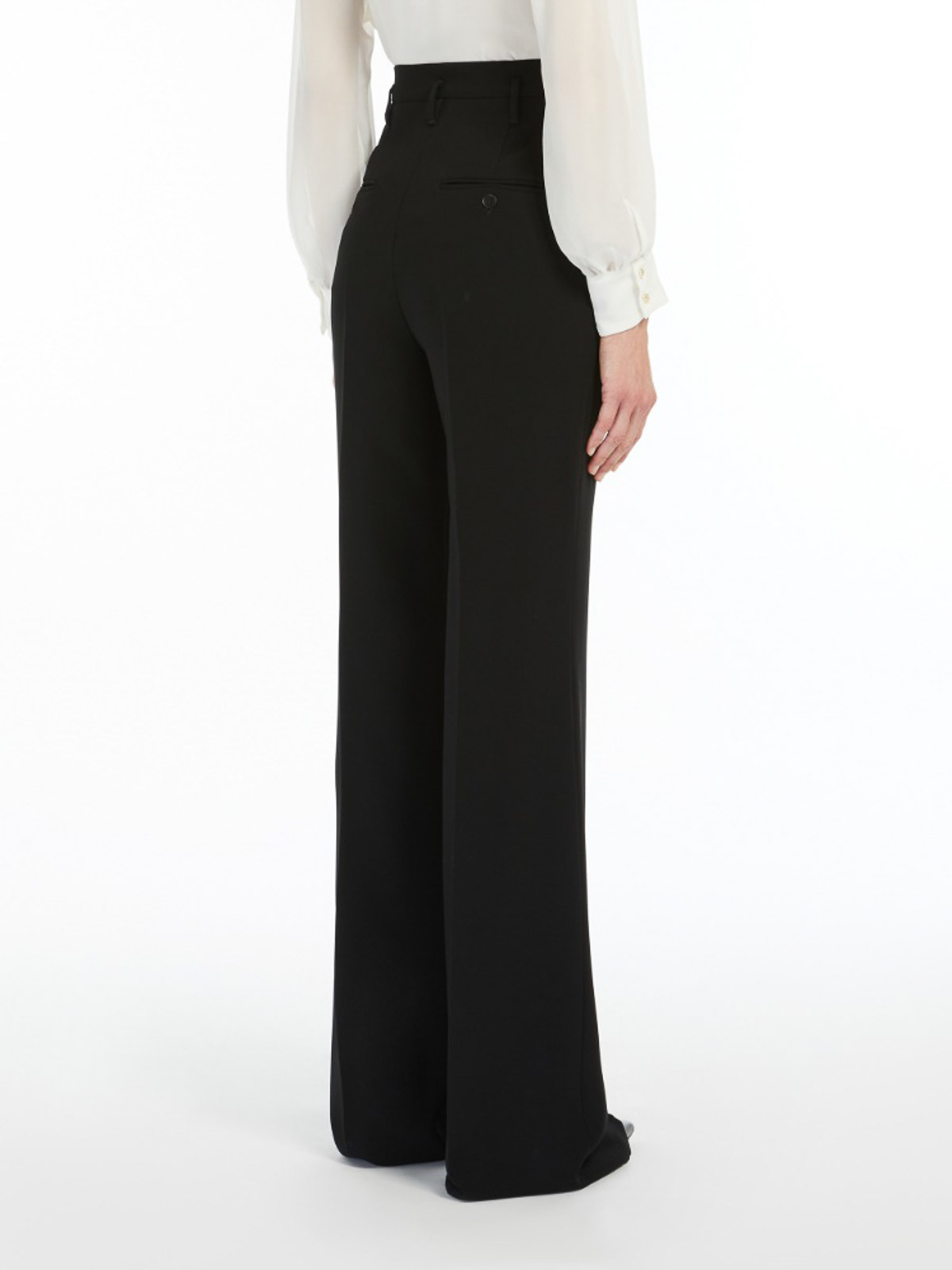 Max Mara Flared Trousers In Cady Alabama In Black