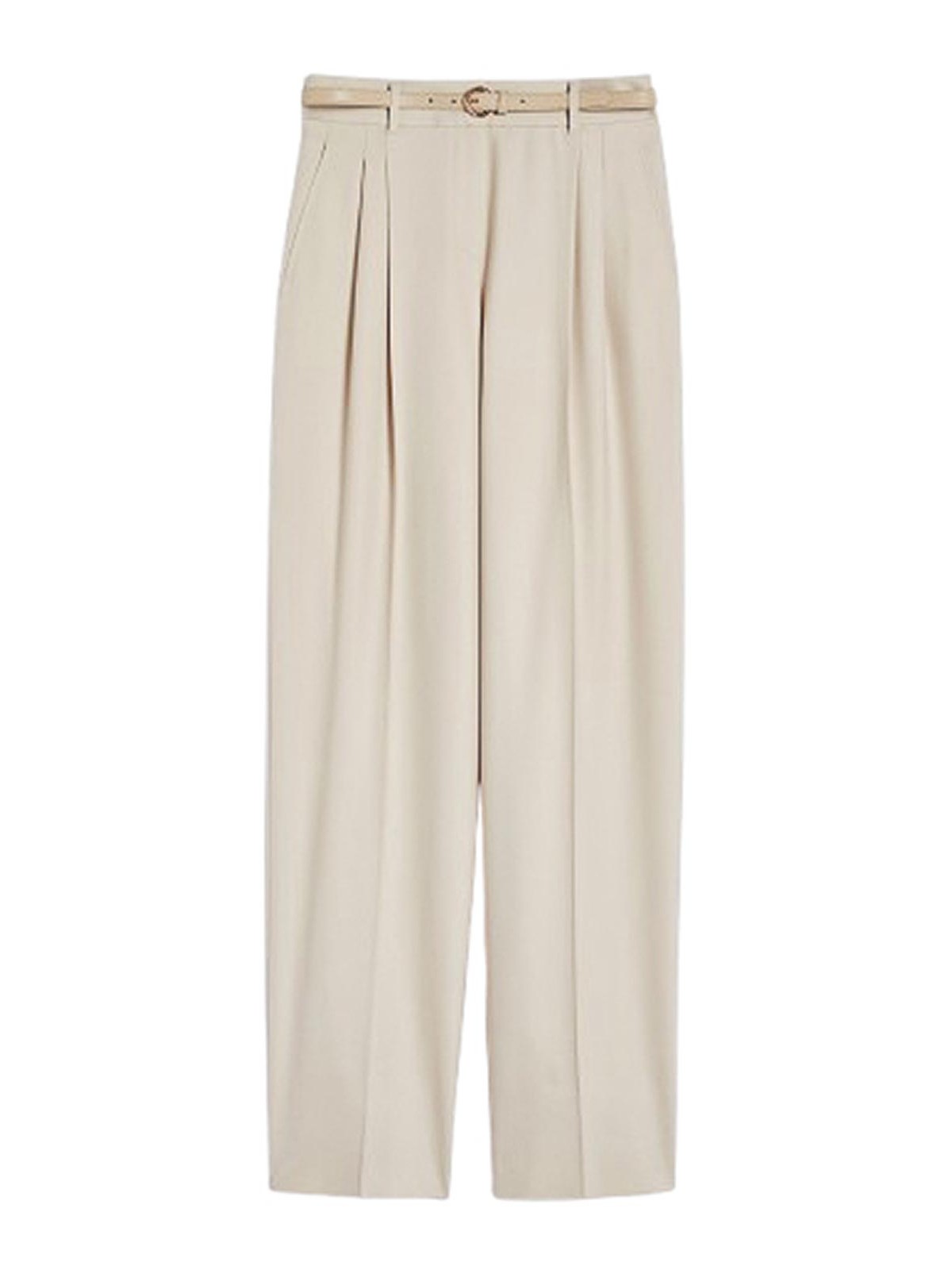 Max Mara Entrata Wool Twill Trousers By In Brown