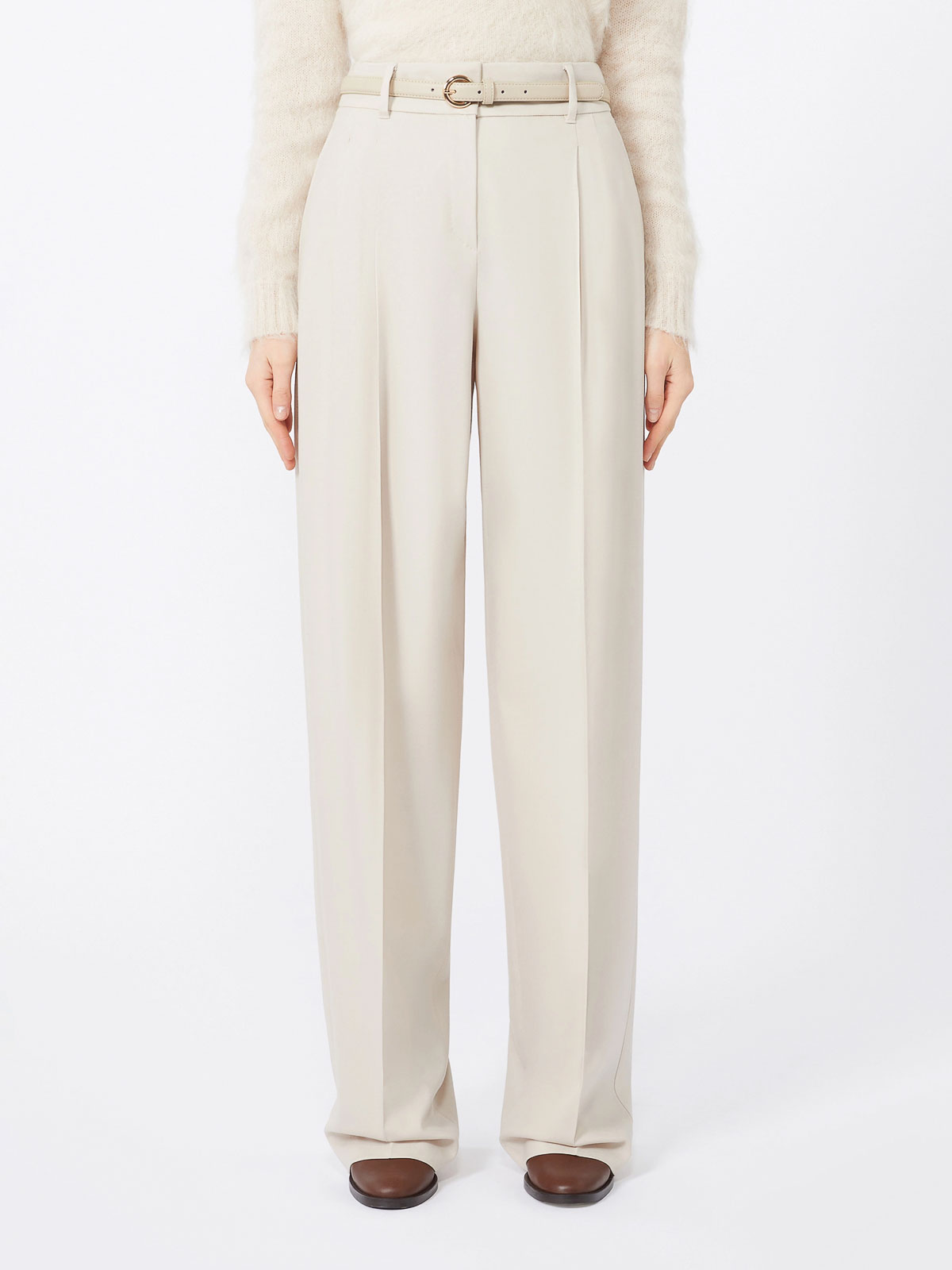 Max Mara Studio Entrata Trouser Beige In White