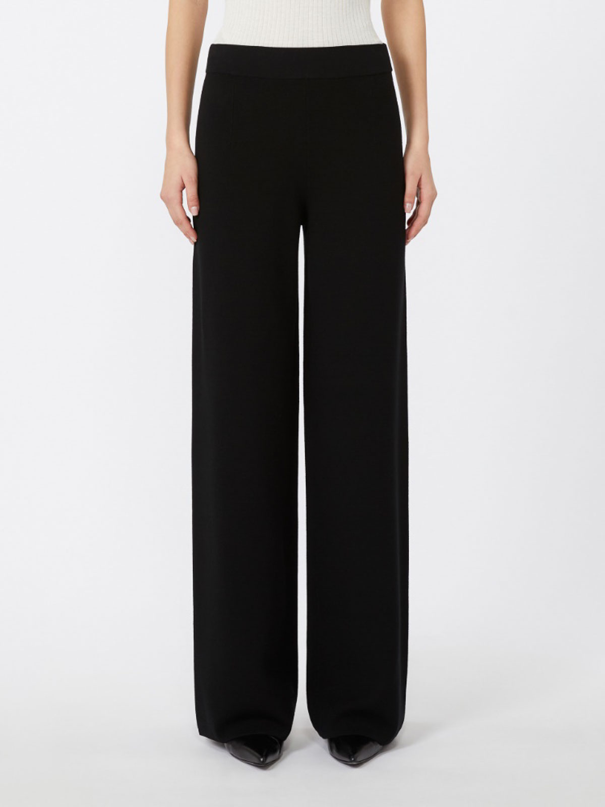 Max Mara Marzia Trousers In Viscose Yarn By In Black
