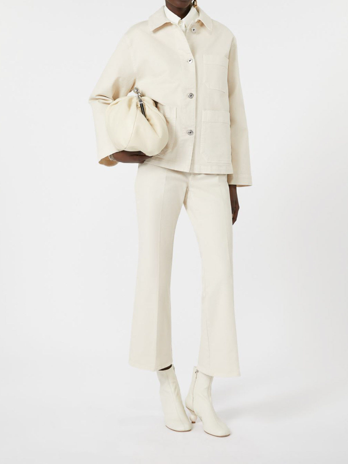 Weekend Max Mara Classe Straight-fit Cotton Bull Jacket In White