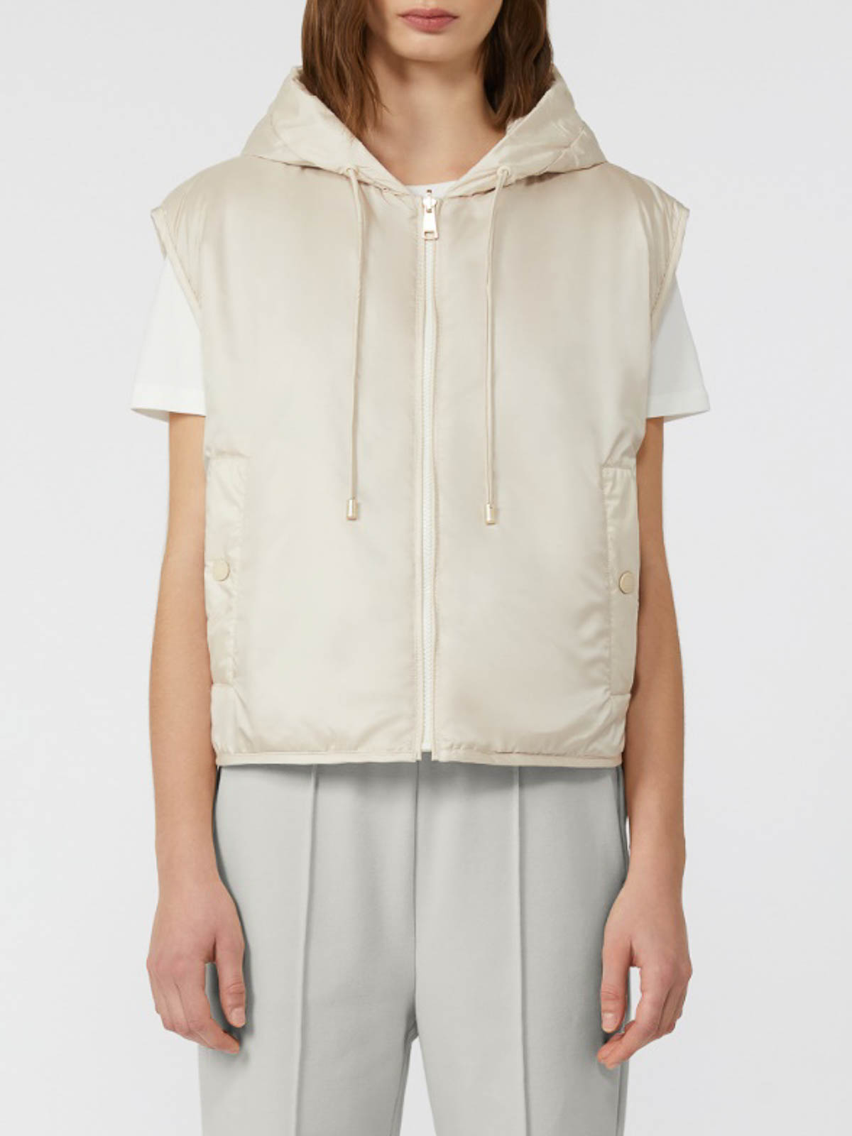 Weekend Max Mara Reversible Water-repellent Canvas Vest In White