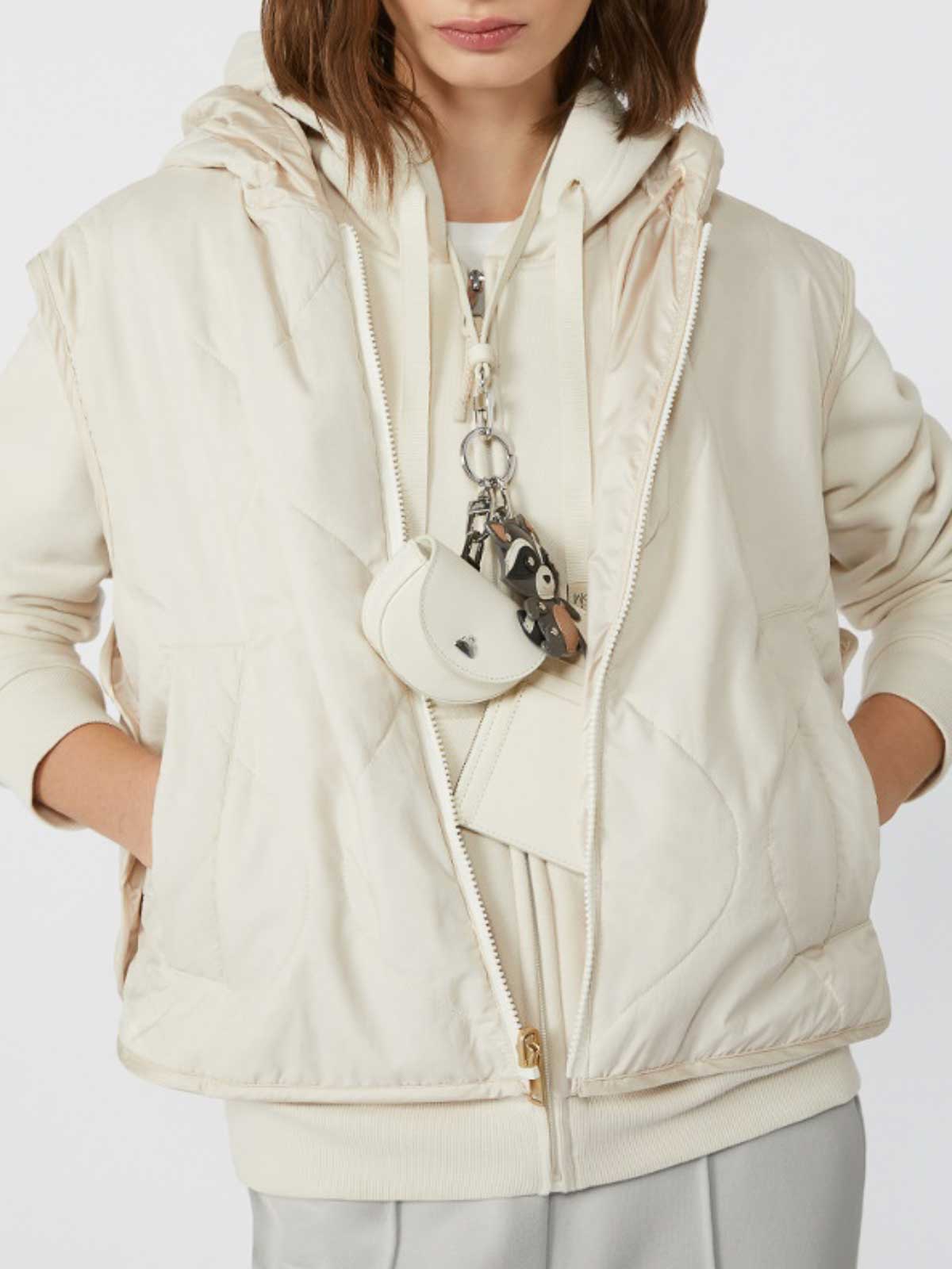Weekend Max Mara Reversible Water-repellent Canvas Vest In White