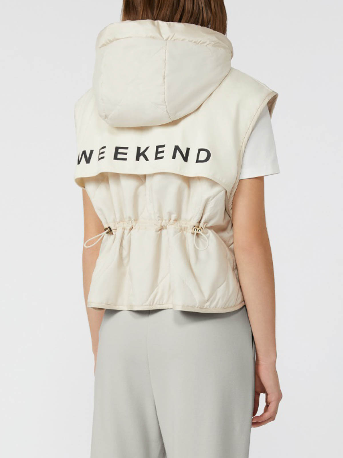 Weekend Max Mara Reversible Water-repellent Canvas Vest In White