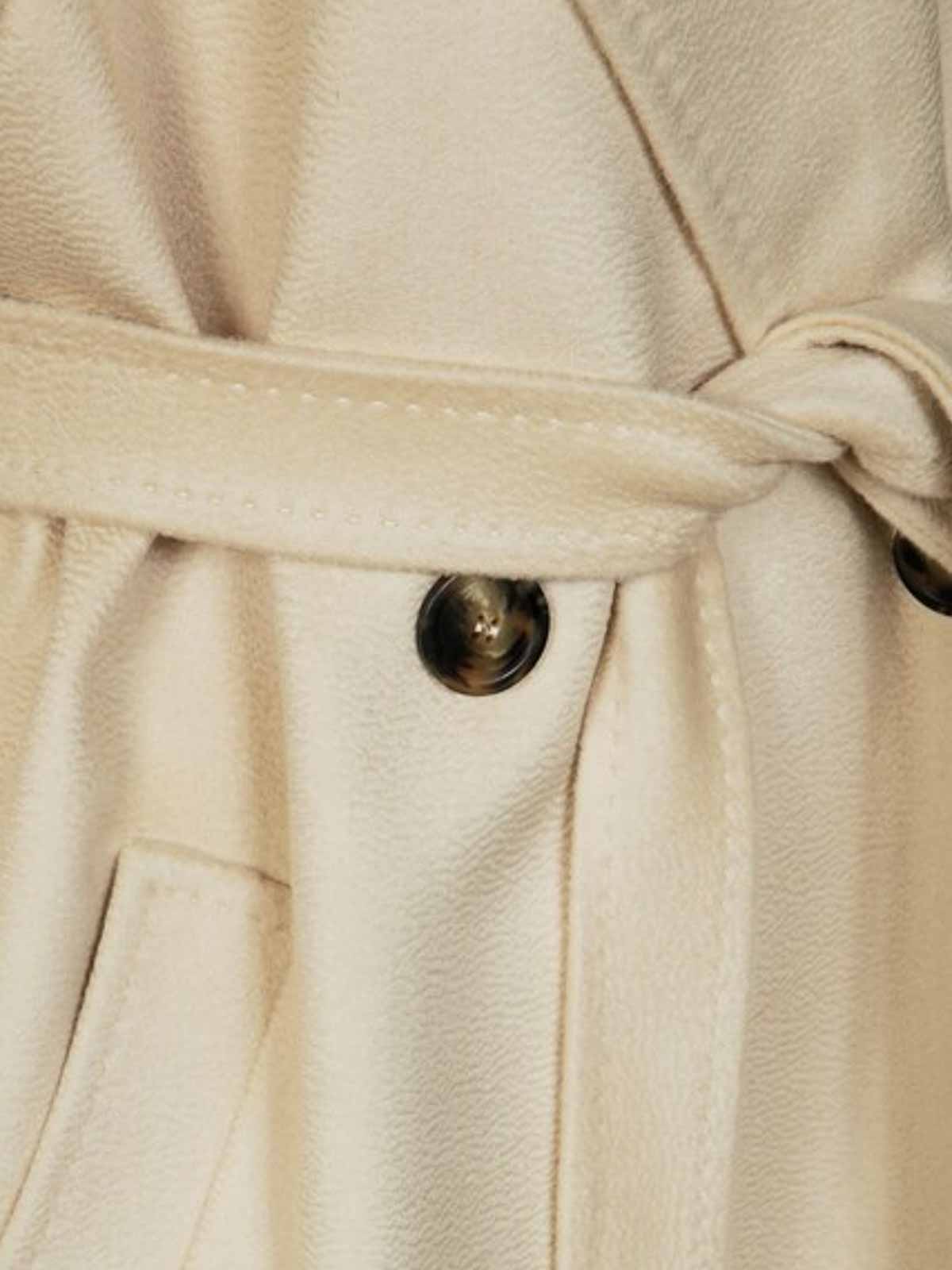 Weekend Max Mara Resina Double-breasted Midi Wool Coat In White