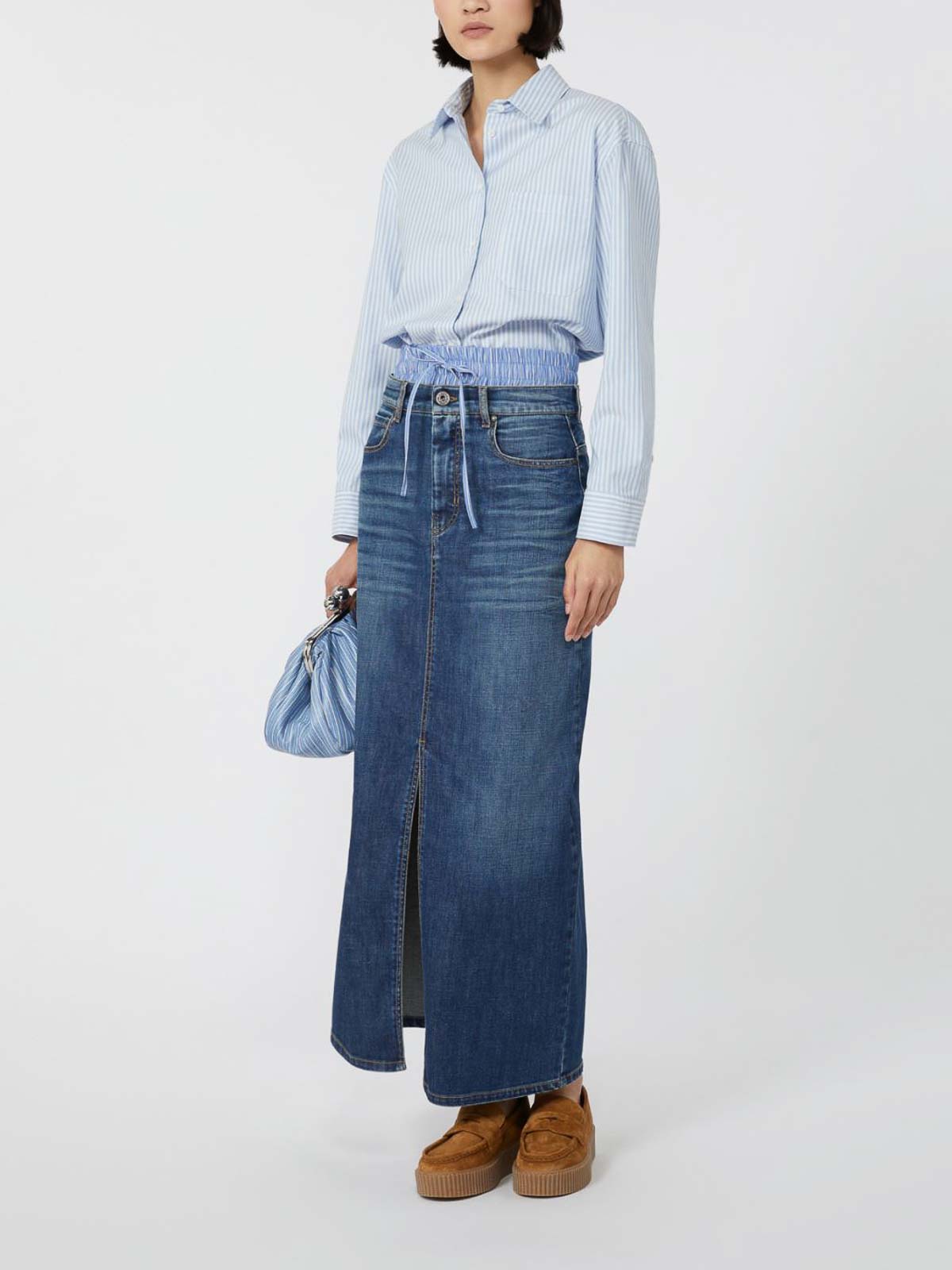 Weekend Max Mara 5-pocket Denim Skirt In Blue