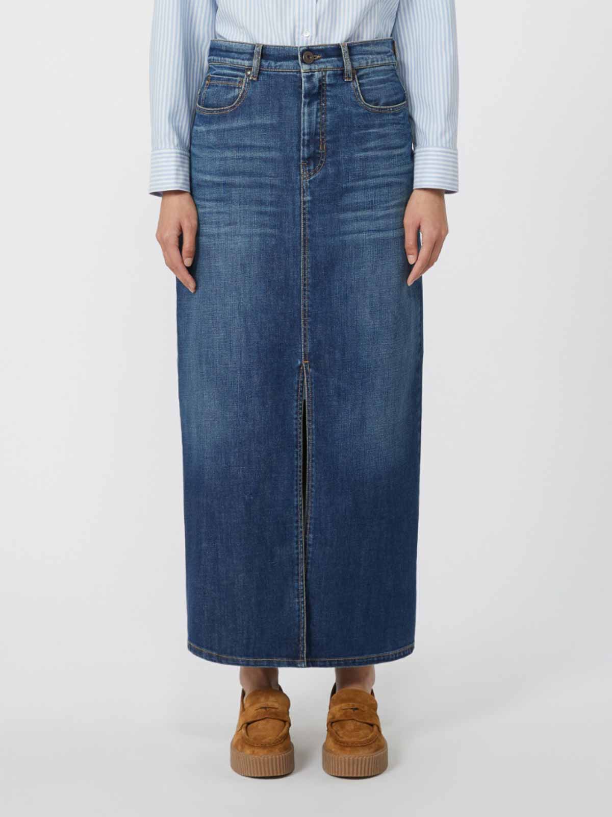 Weekend Max Mara 5-pocket Denim Skirt In Blue