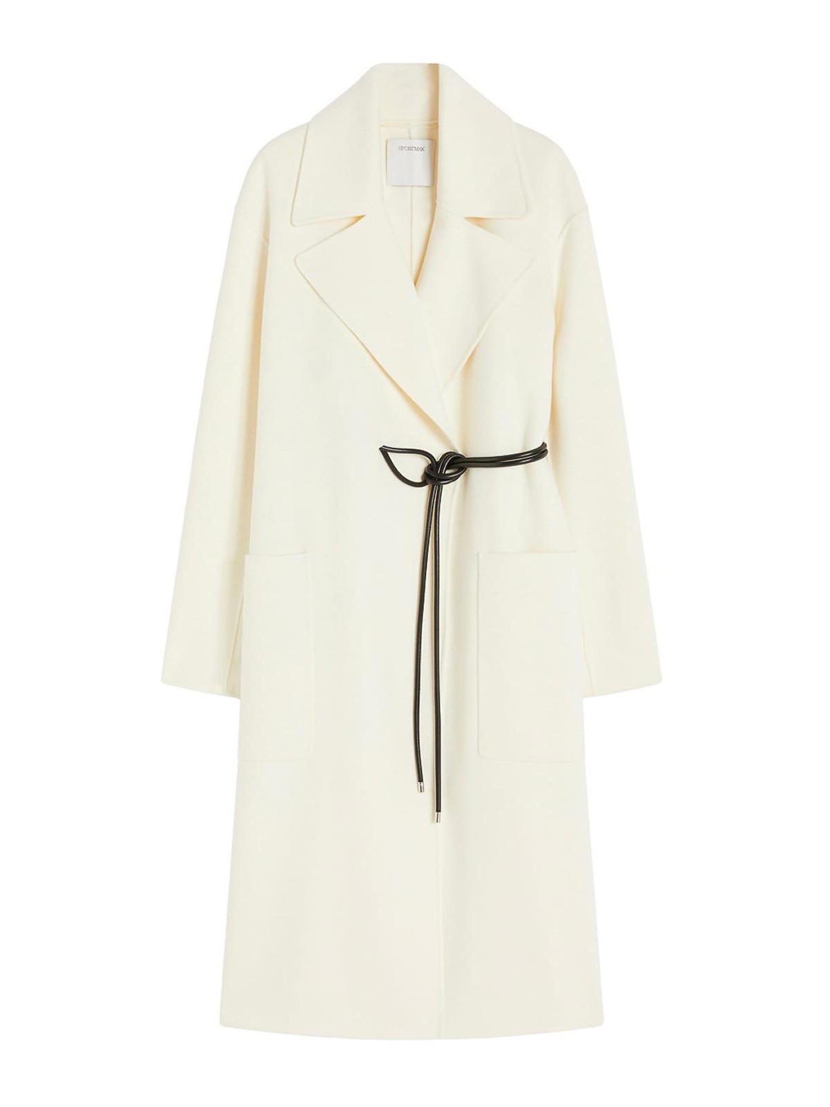 Sportmax White Abbot Coat In Neutral