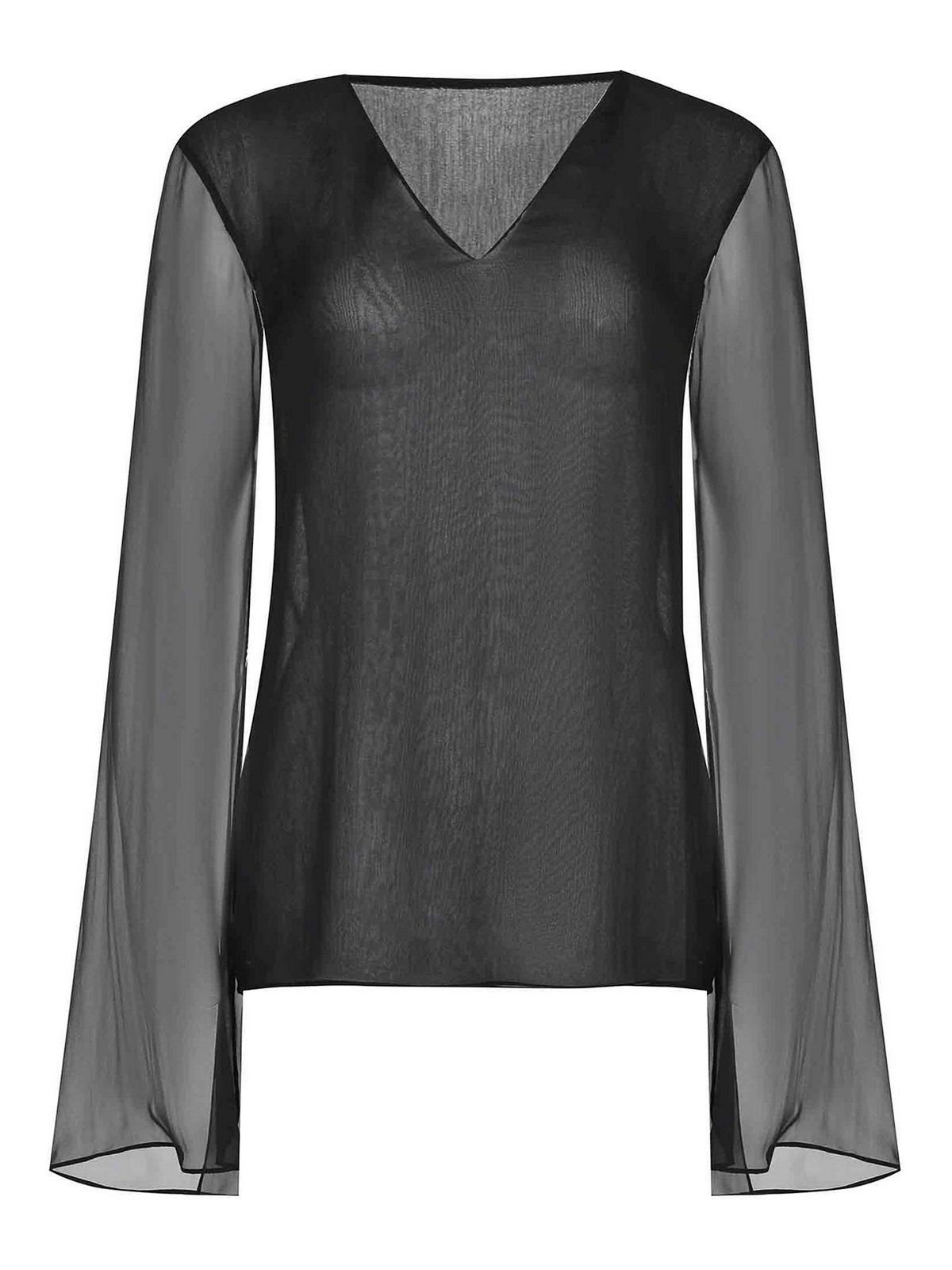 Alberta Ferretti Blouse By Made Of Silk In Black