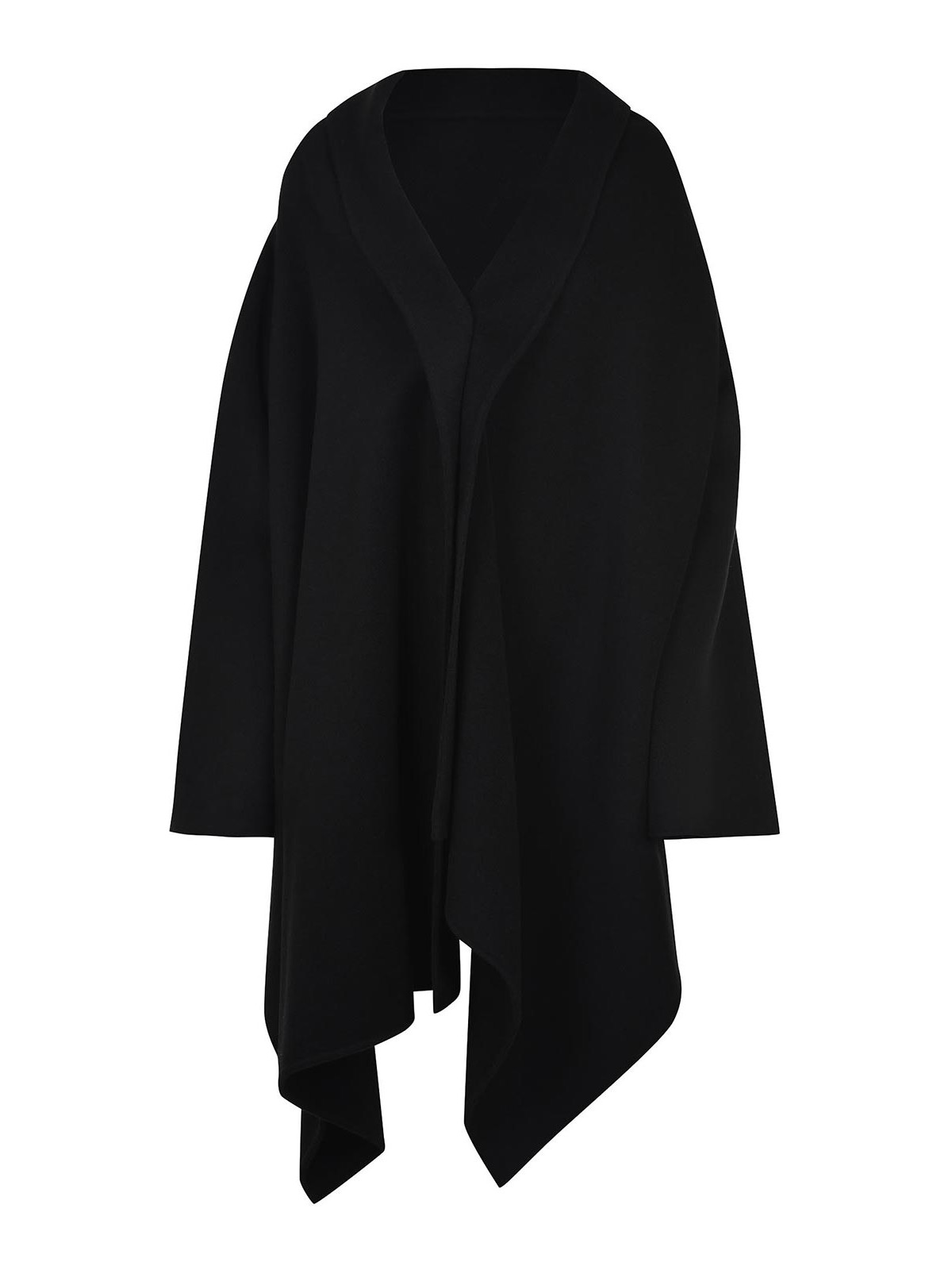 Alberta Ferretti V Cape Made Of A Wool And Cashmere In Black