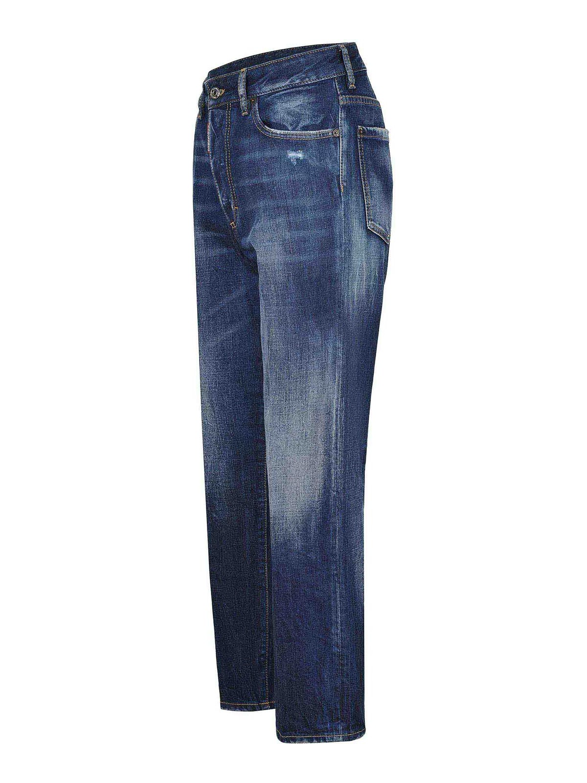 Dsquared2 Boston Jeans Made Of  Denim In Blue