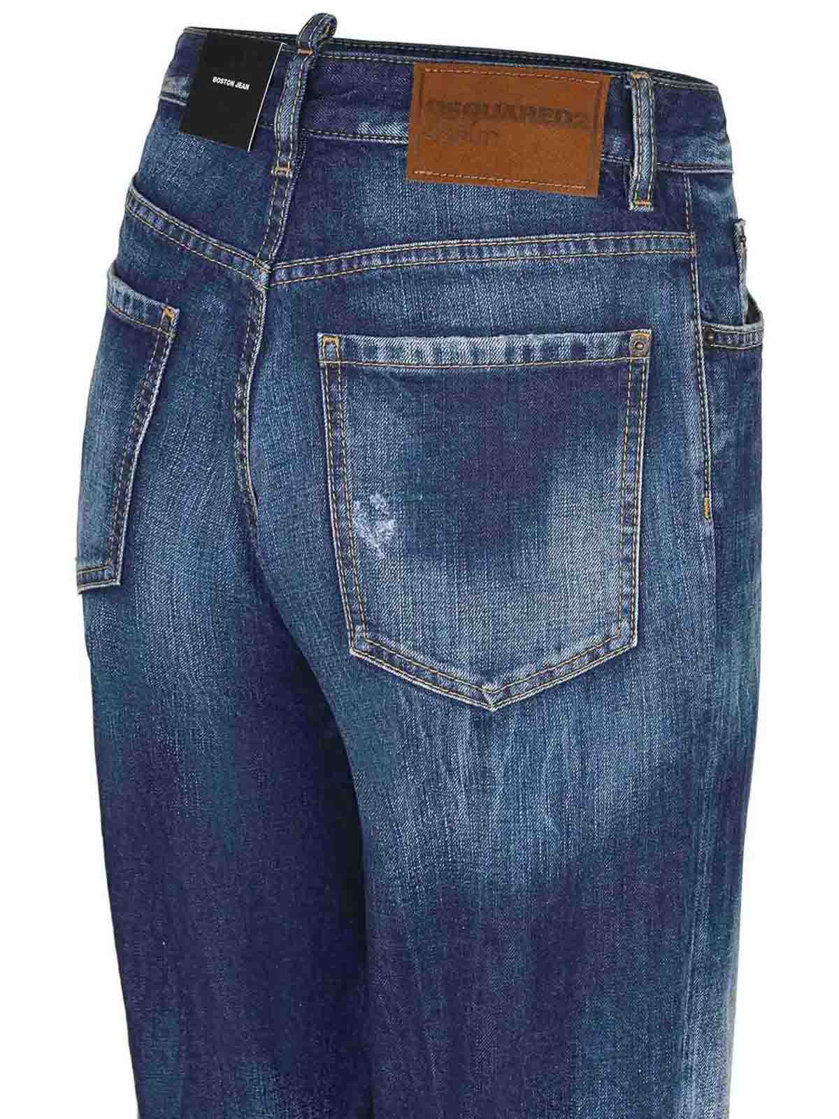 Dsquared2 Boston Jeans Made Of  Denim In Blue