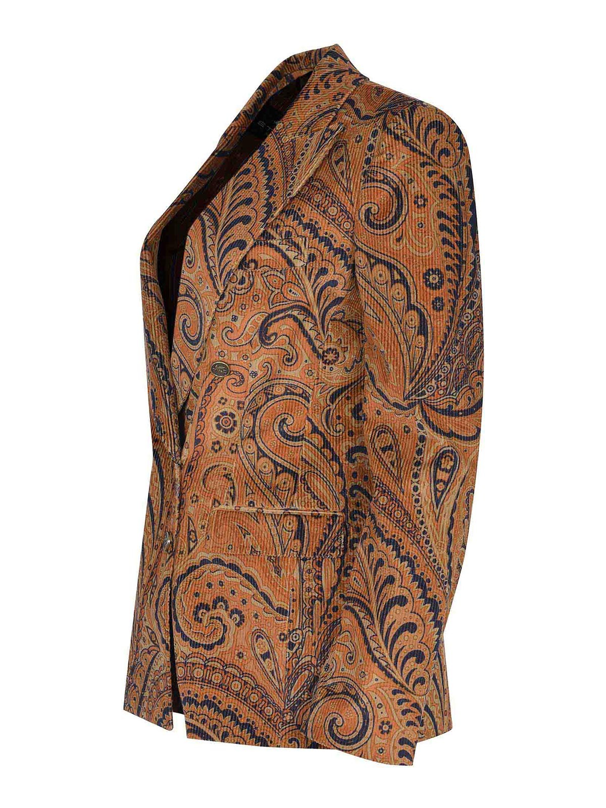 Etro Jacket Made Of Cotton Blend In Brown