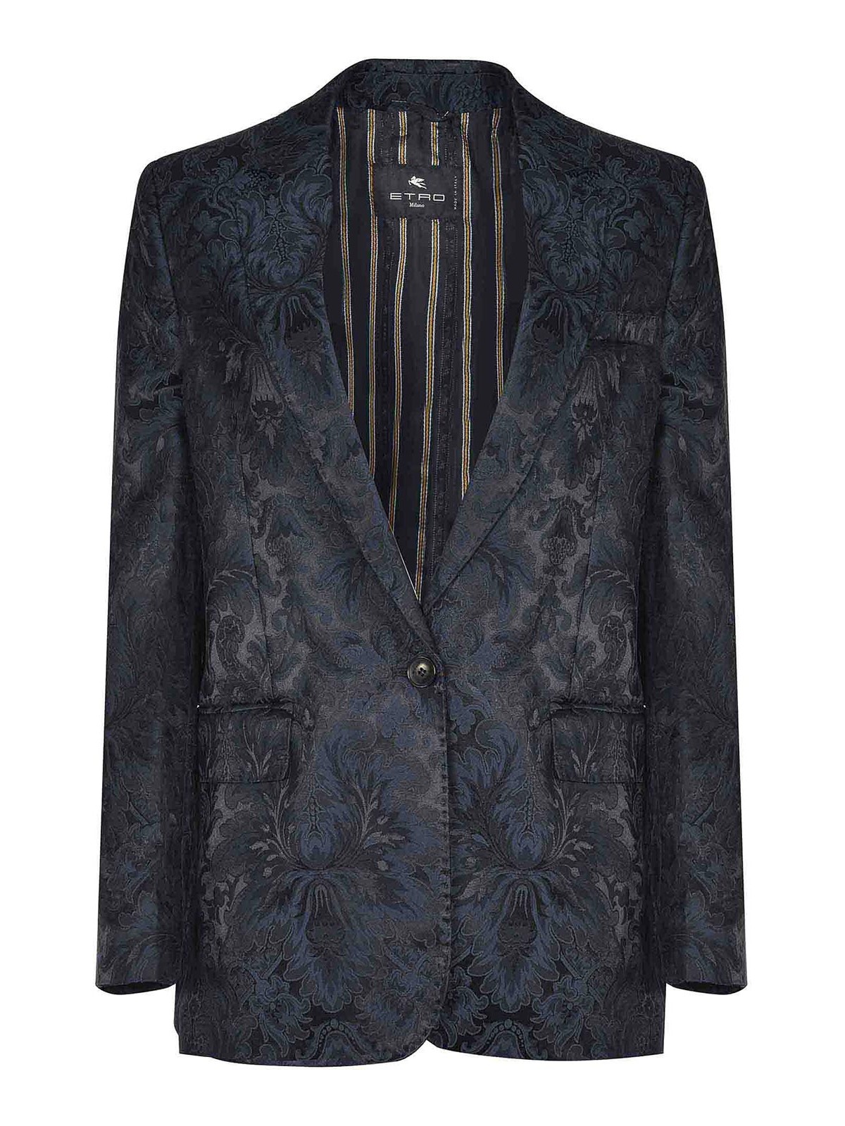 Etro Jacket Made Of Silk Blend In Blue