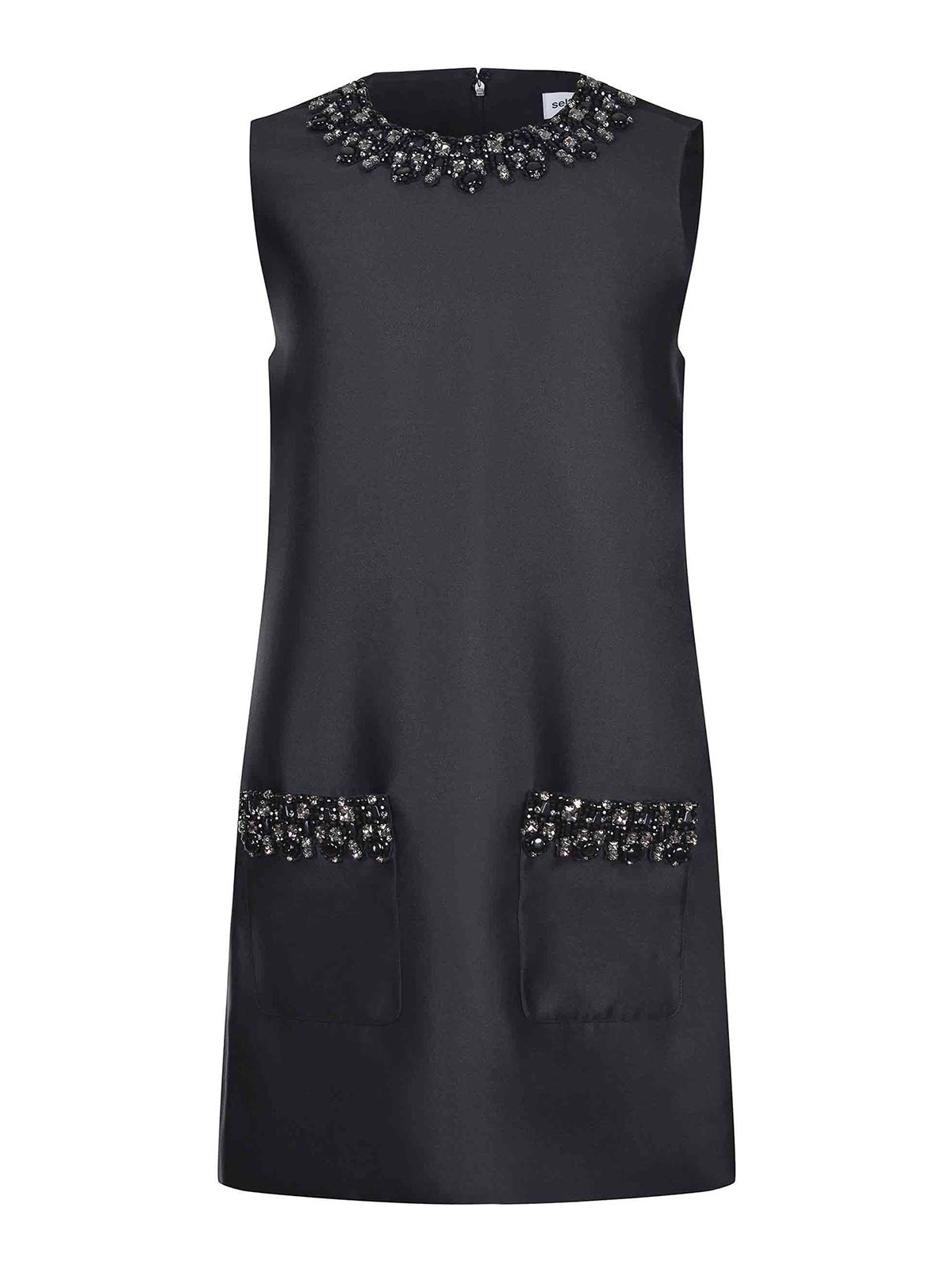 Self-portrait Dress Made Of Polyester In Black