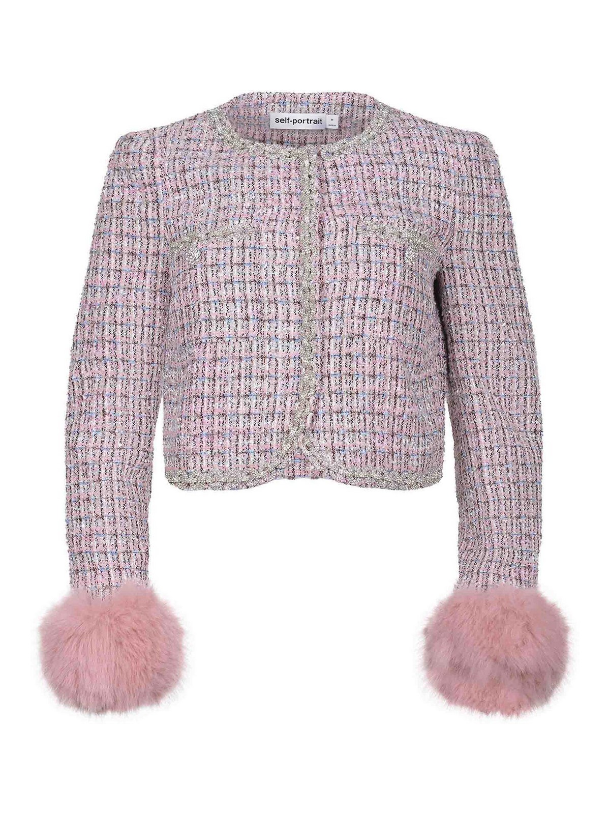 Self-portrait Jacket Made Of A Wool Blend In Nude