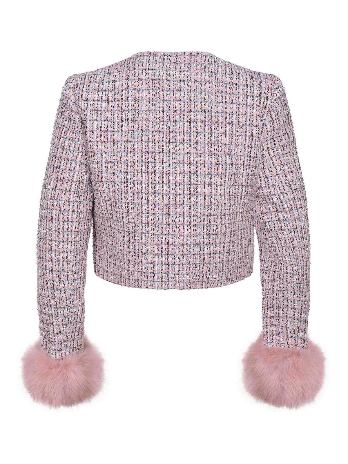 Self-portrait Jacket Made Of A Wool Blend In Nude