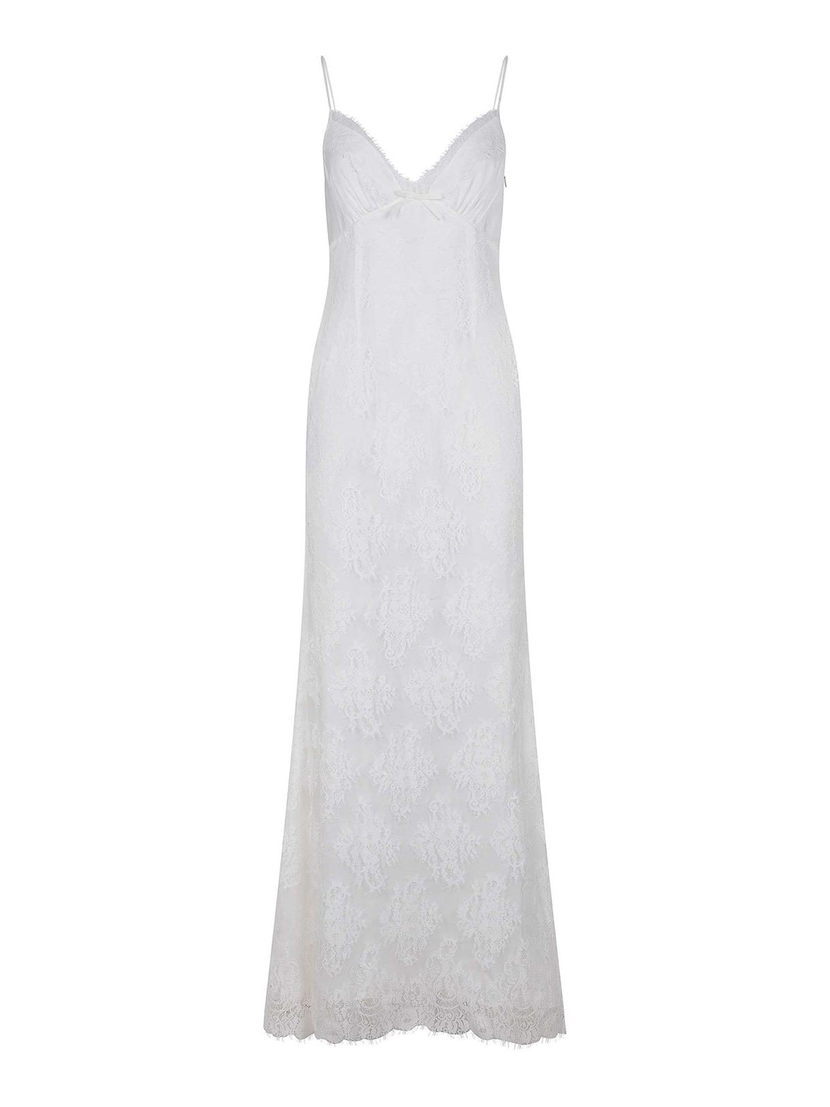 Self-portrait Dress Made Of Cotton Blend In White