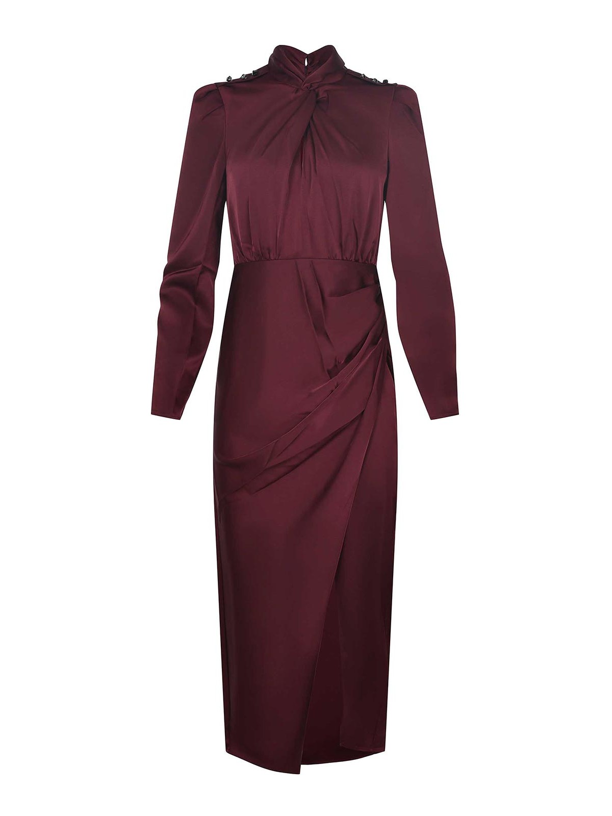 Self-portrait Dress Made Of Satin In Purple