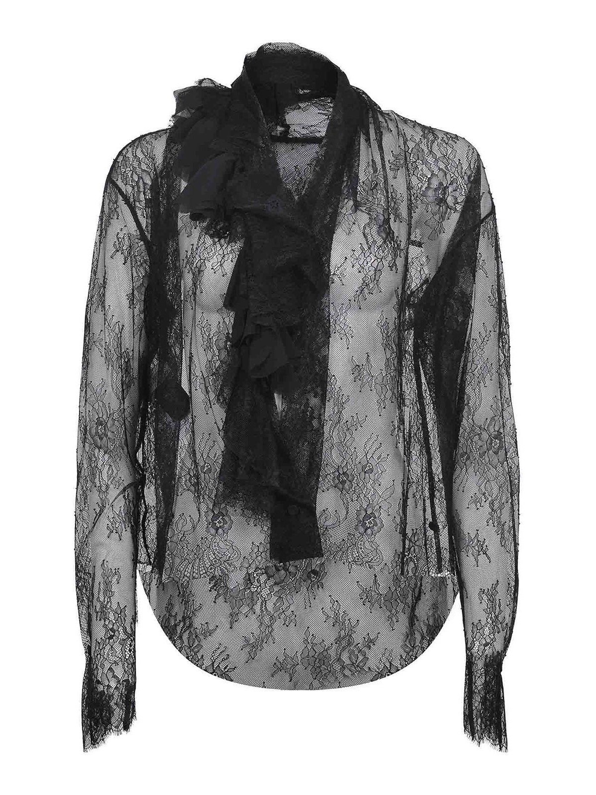 Alberta Ferretti Shirt Made Of Lace In Black