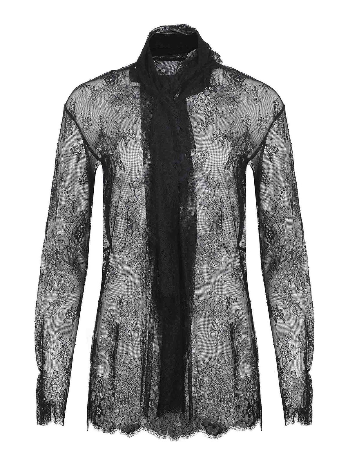 Alberta Ferretti Shirt Made Of  Lace In Black